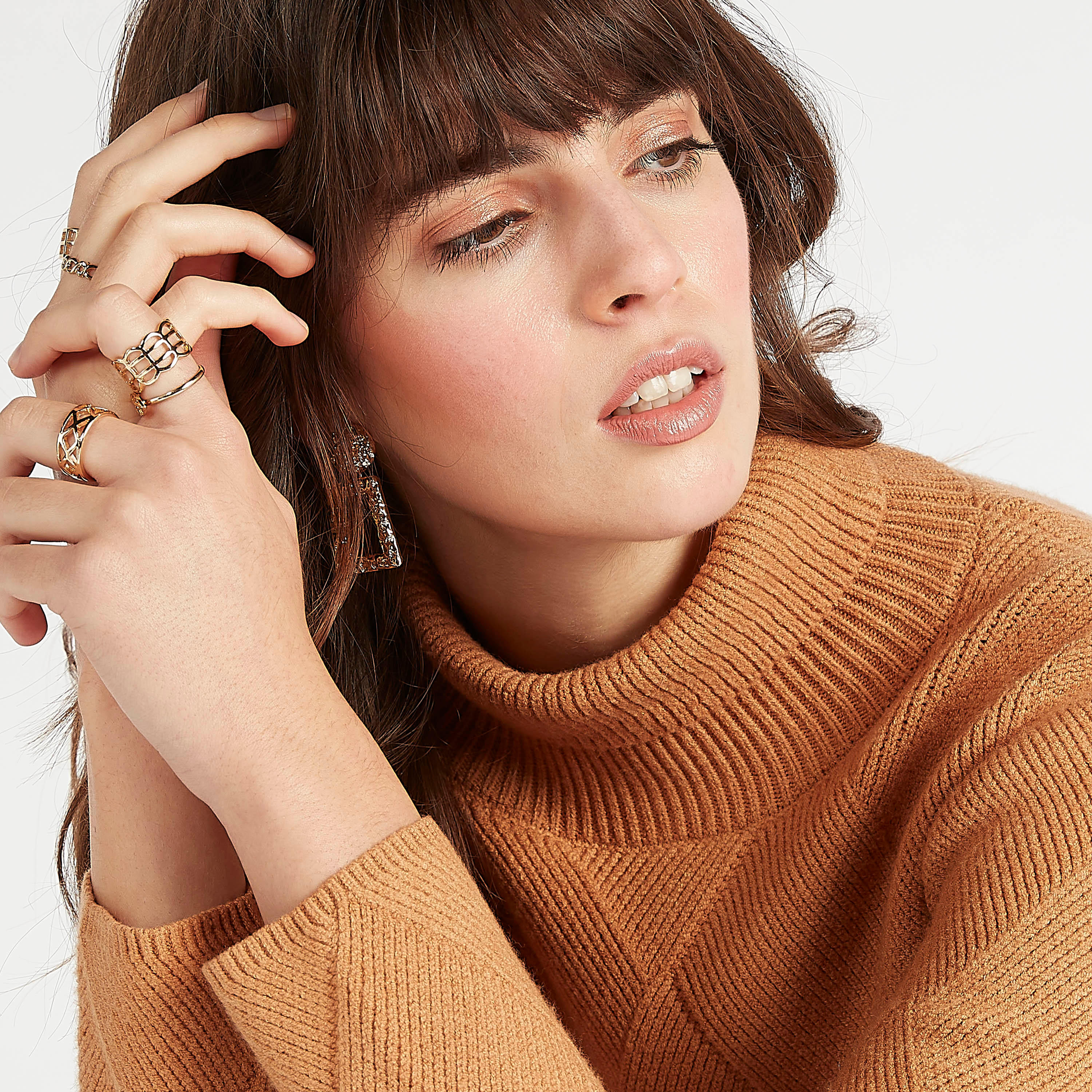 كنزة مستدامة بارزة الملمس بياقة عالية وأكمام طويلة من آيكونيك-women-clothing-cardigansandjumpers-jumpers-image-4