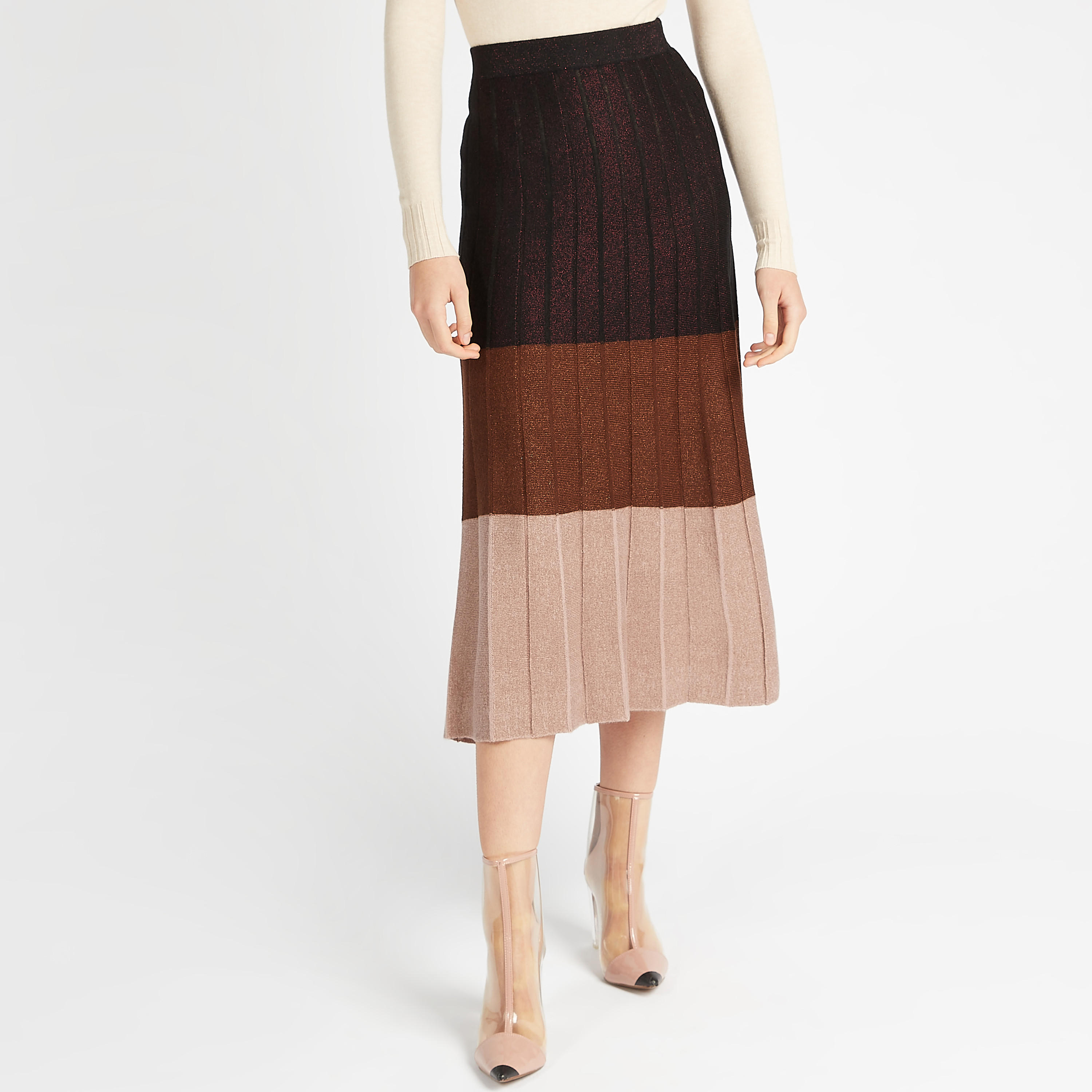 تنورة إيه لاين ميدي مخطّطة من آيكونيك-women-clothing-bottoms-skirts-image-4