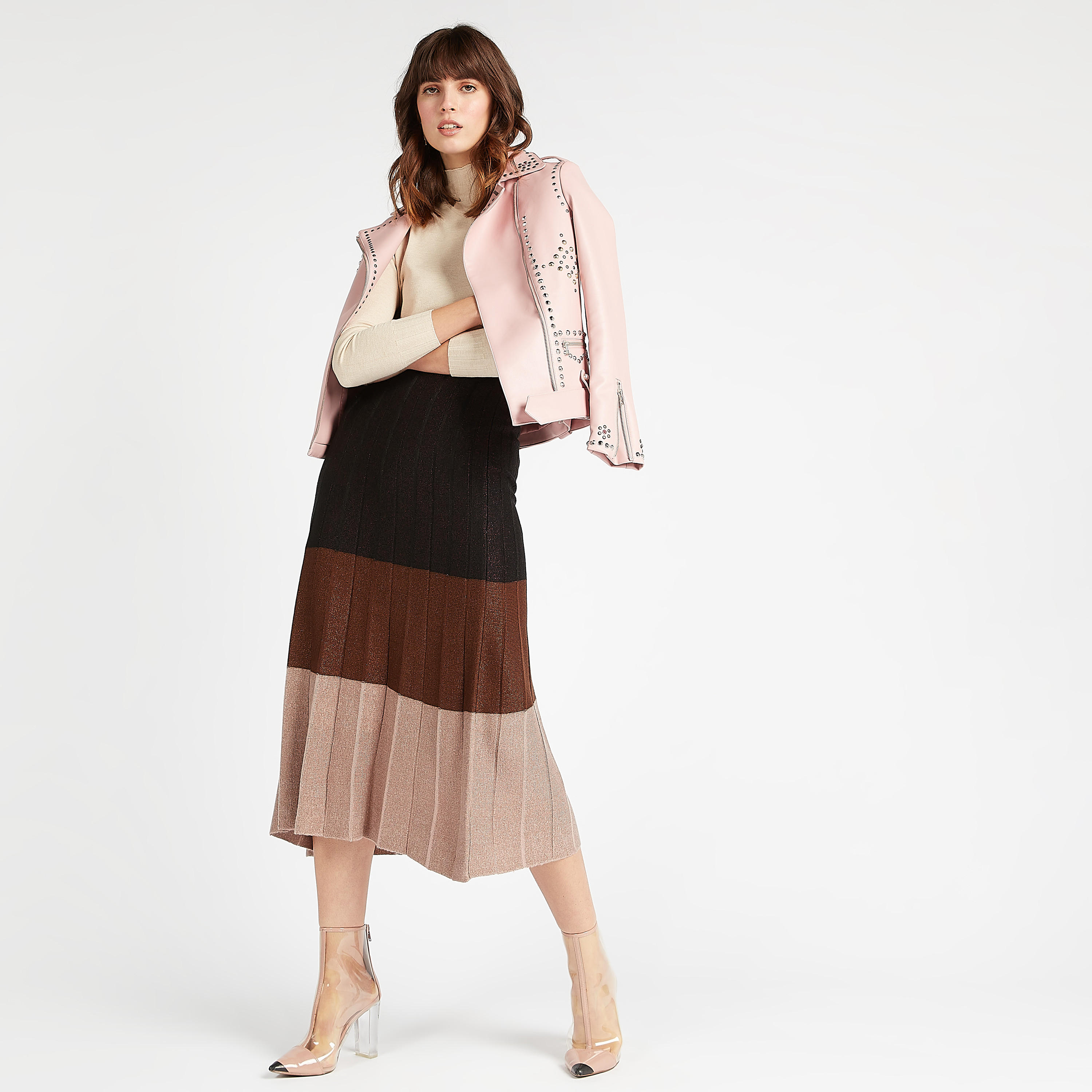 تنورة إيه لاين ميدي مخطّطة من آيكونيك-women-clothing-bottoms-skirts-image-3