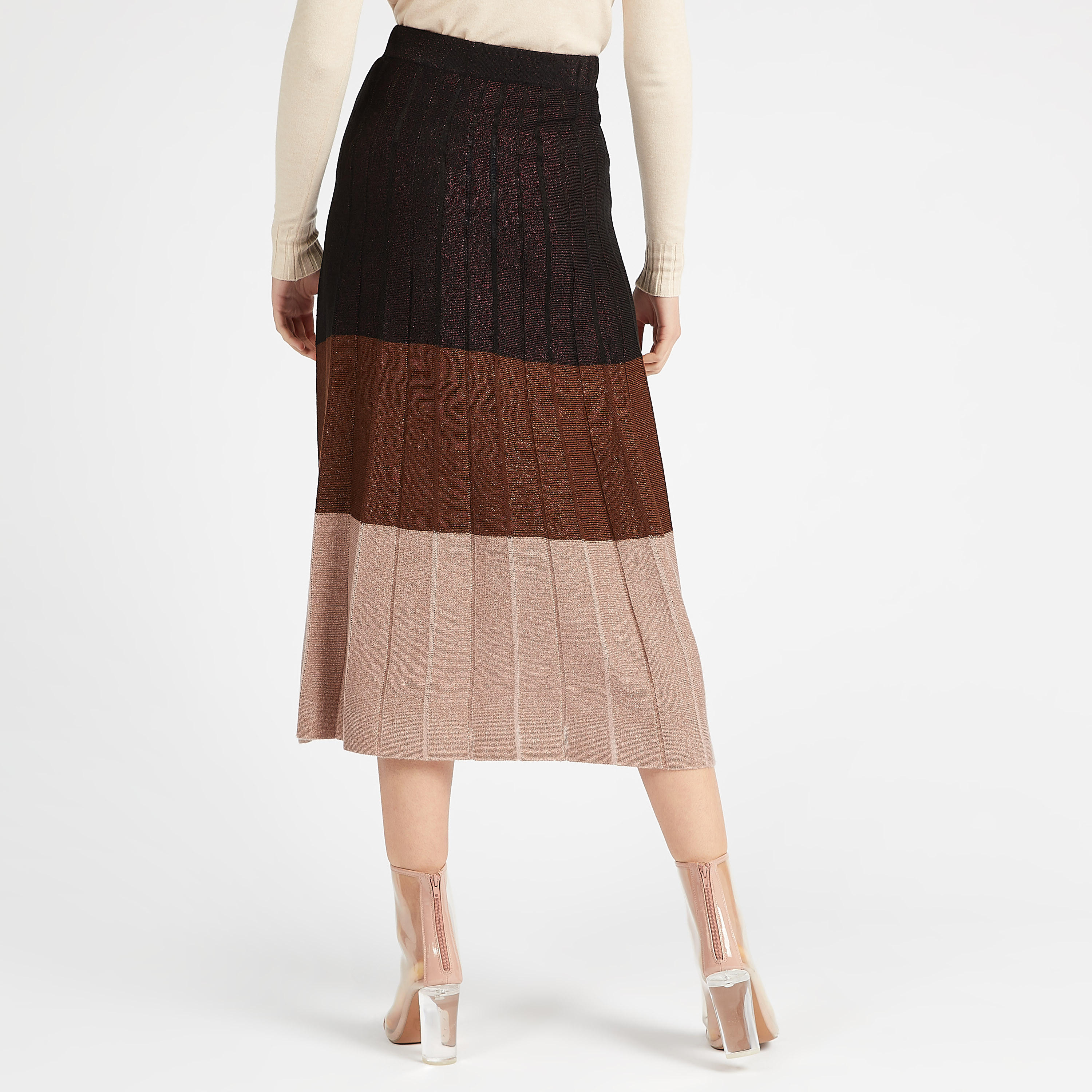 تنورة إيه لاين ميدي مخطّطة من آيكونيك-women-clothing-bottoms-skirts-image-1