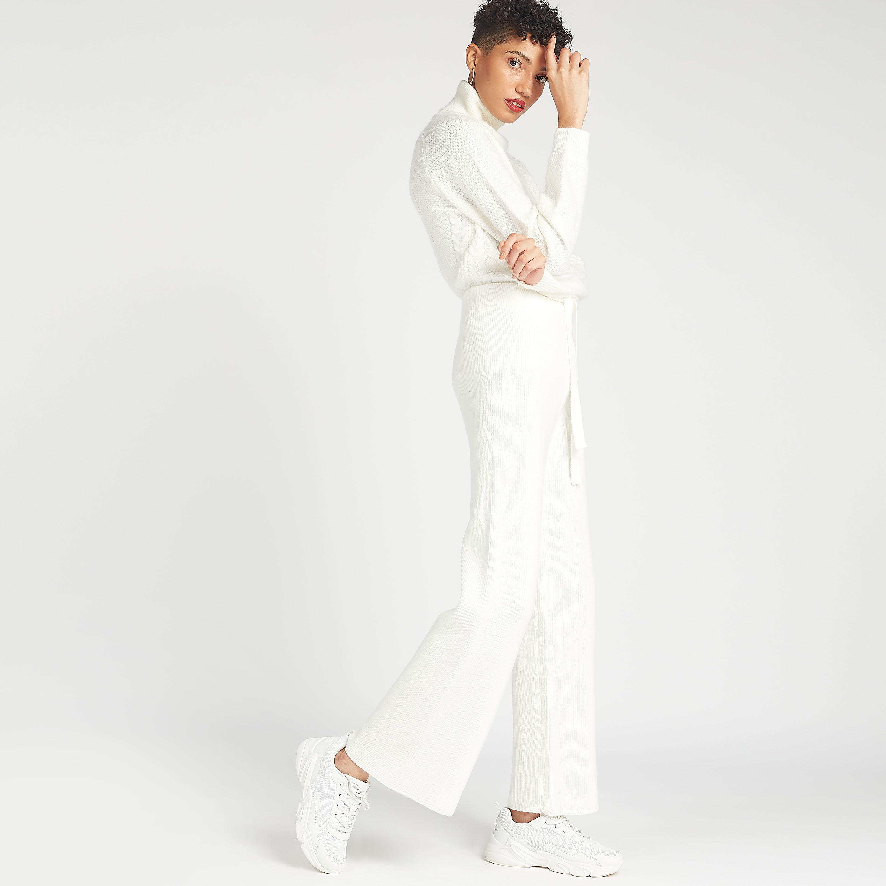 بنطلون بالازو مستدام بارز الملمس برباط إغلاق من آيكونيك-women-clothing-bottoms-trousers-image-6