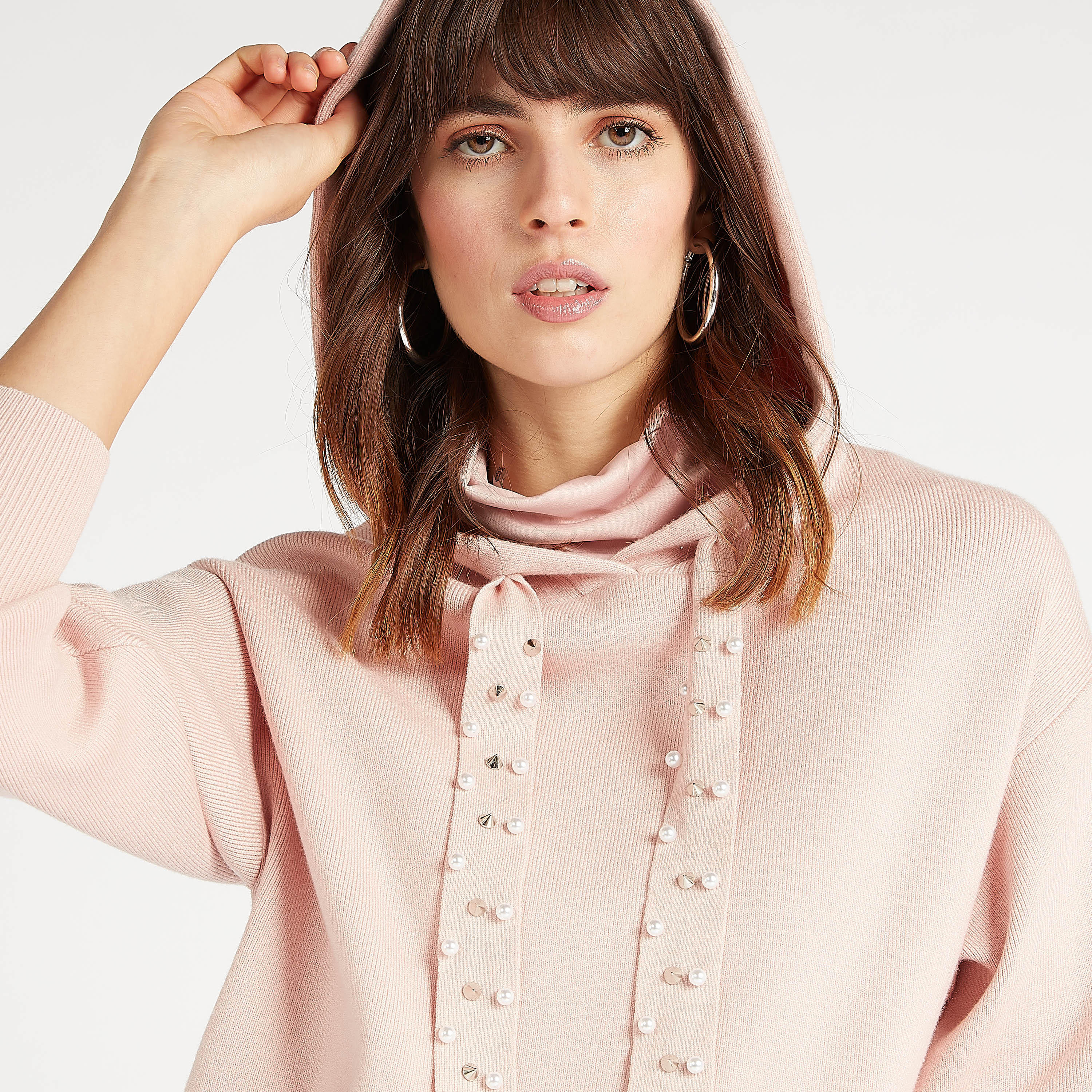 هودي مستدام مُزين بأكمام طويلة من آيكونيك-women-winterwear-hoodiesandsweatshirts-hoodies-image-1