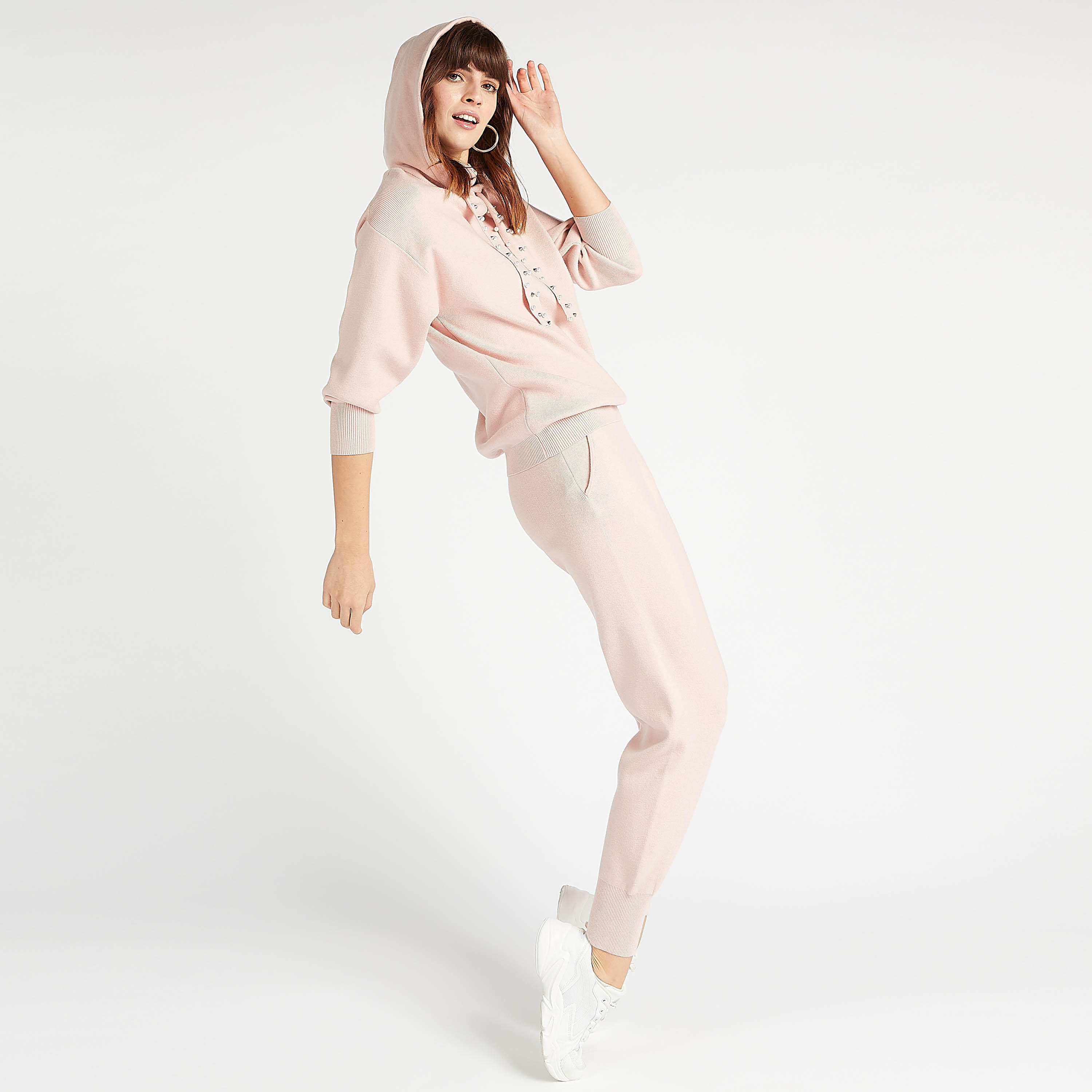 بنطلون رياضي بارز الملمس برباط إغلاق وجيوب بسحّاب-women-clothing-bottoms-joggers-image-5
