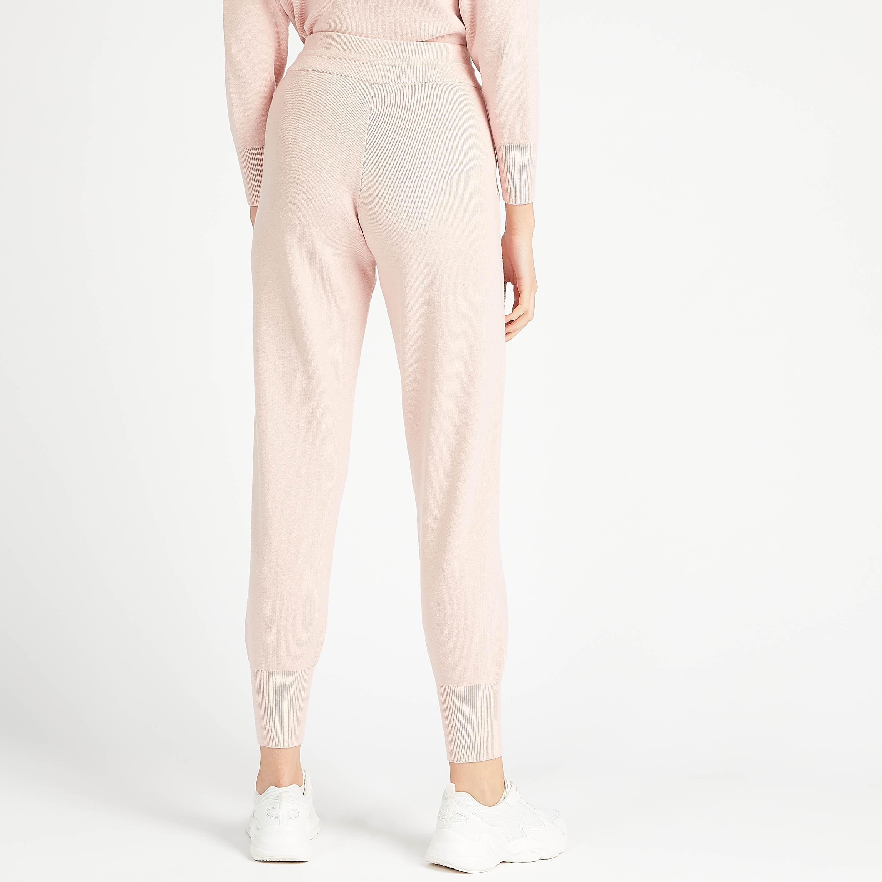 بنطلون رياضي بارز الملمس برباط إغلاق وجيوب بسحّاب-women-clothing-bottoms-joggers-image-2
