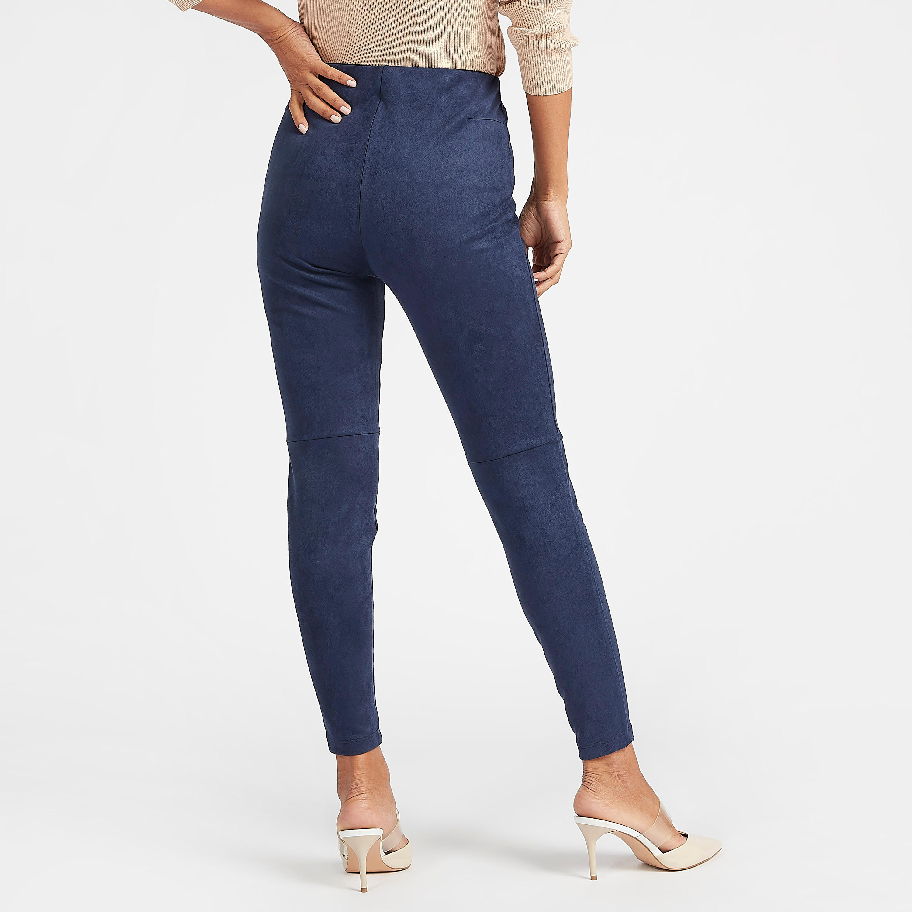 بنطلون تريقنز سكيني بطول الكاحل مع تفاصيل لوح وخصر متوسّط الارتفاع من آيكونيك-women-clothing-bottoms-leggings-image-4