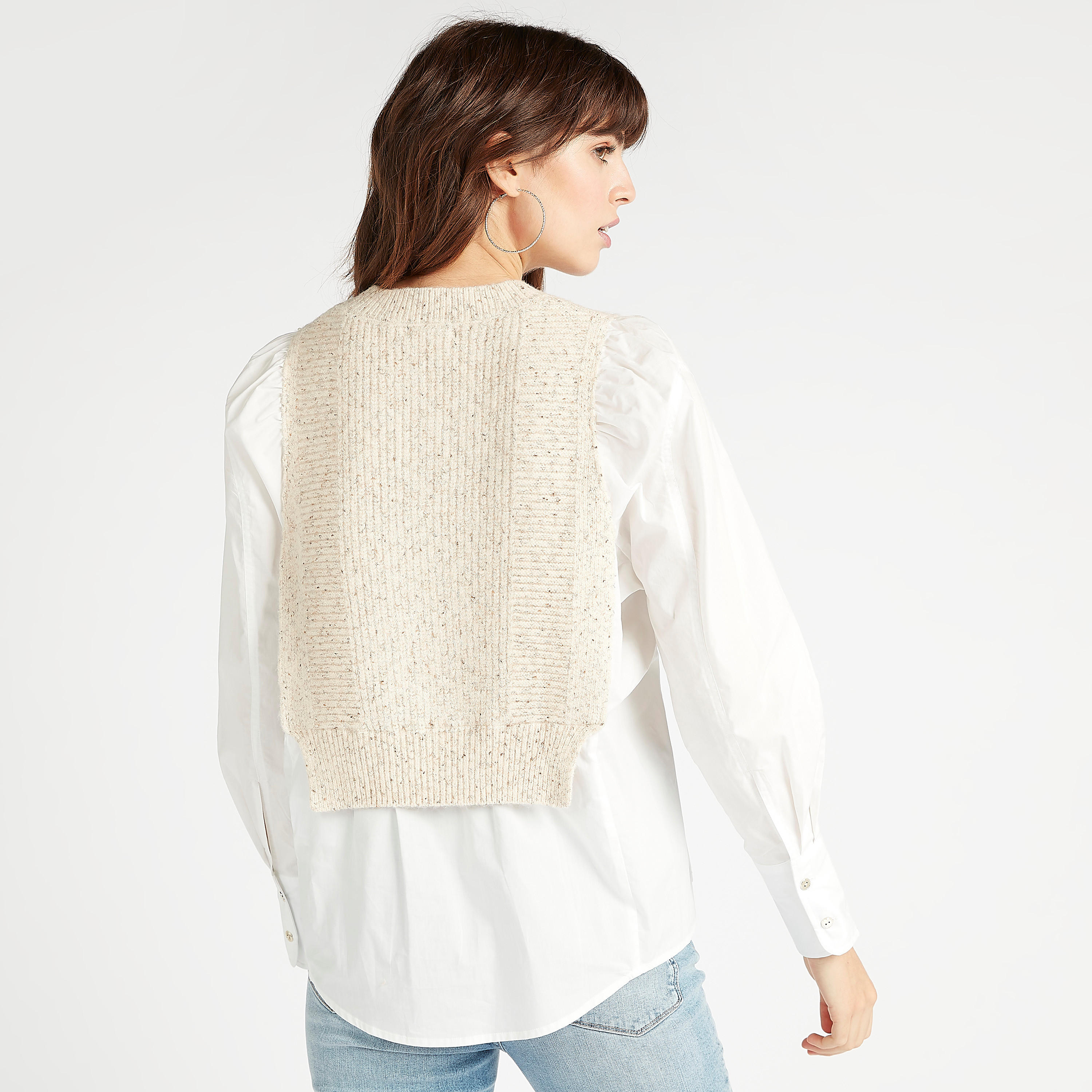 كارديجان بارز الملمس بياقة ضيّقة وأكمام طويلة وتفاصيل بلينج-women-clothing-cardigansandjumpers-jumpers-image-4
