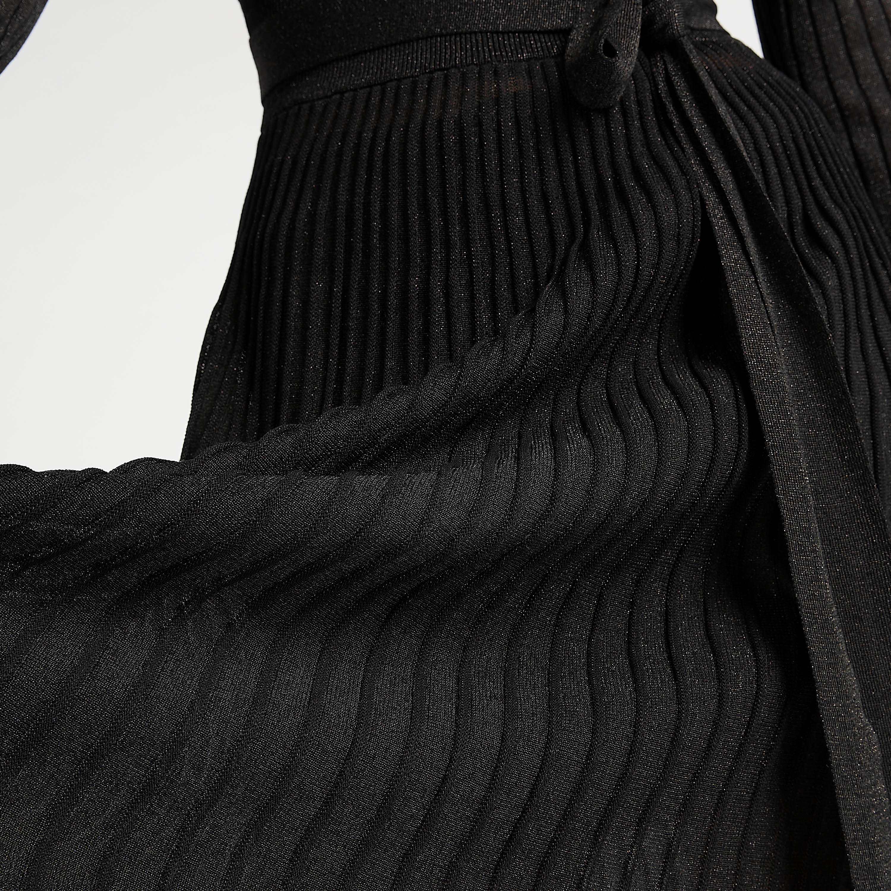 Iconic Textured Midi A-line Dress with Long Sleeves-women-clothing-dresses-image-3