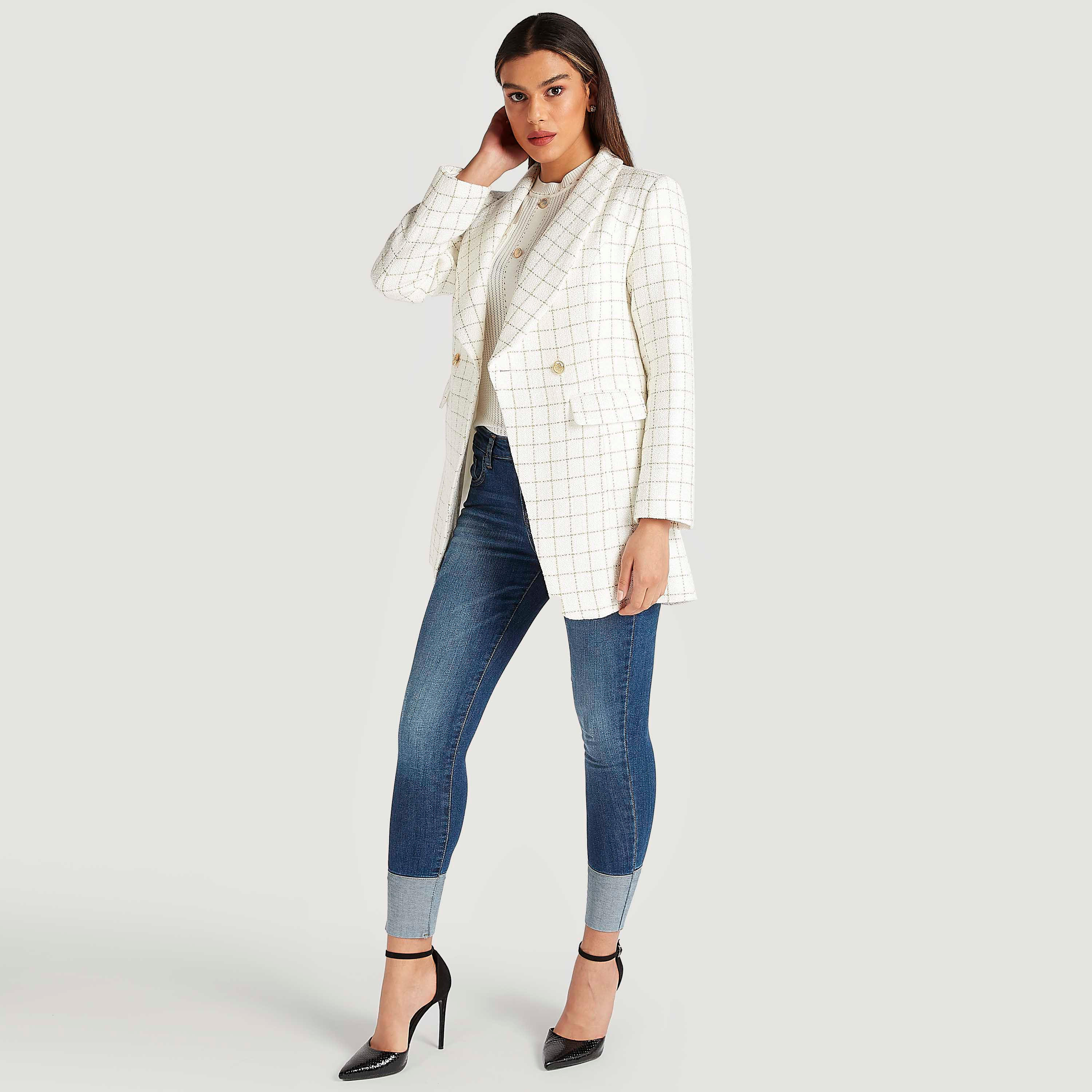 بنطلون سليم فيت بخصر متوسّط الارتفاع وزر إغلاق من آيكونيك-women-clothing-bottoms-jeans-image-5