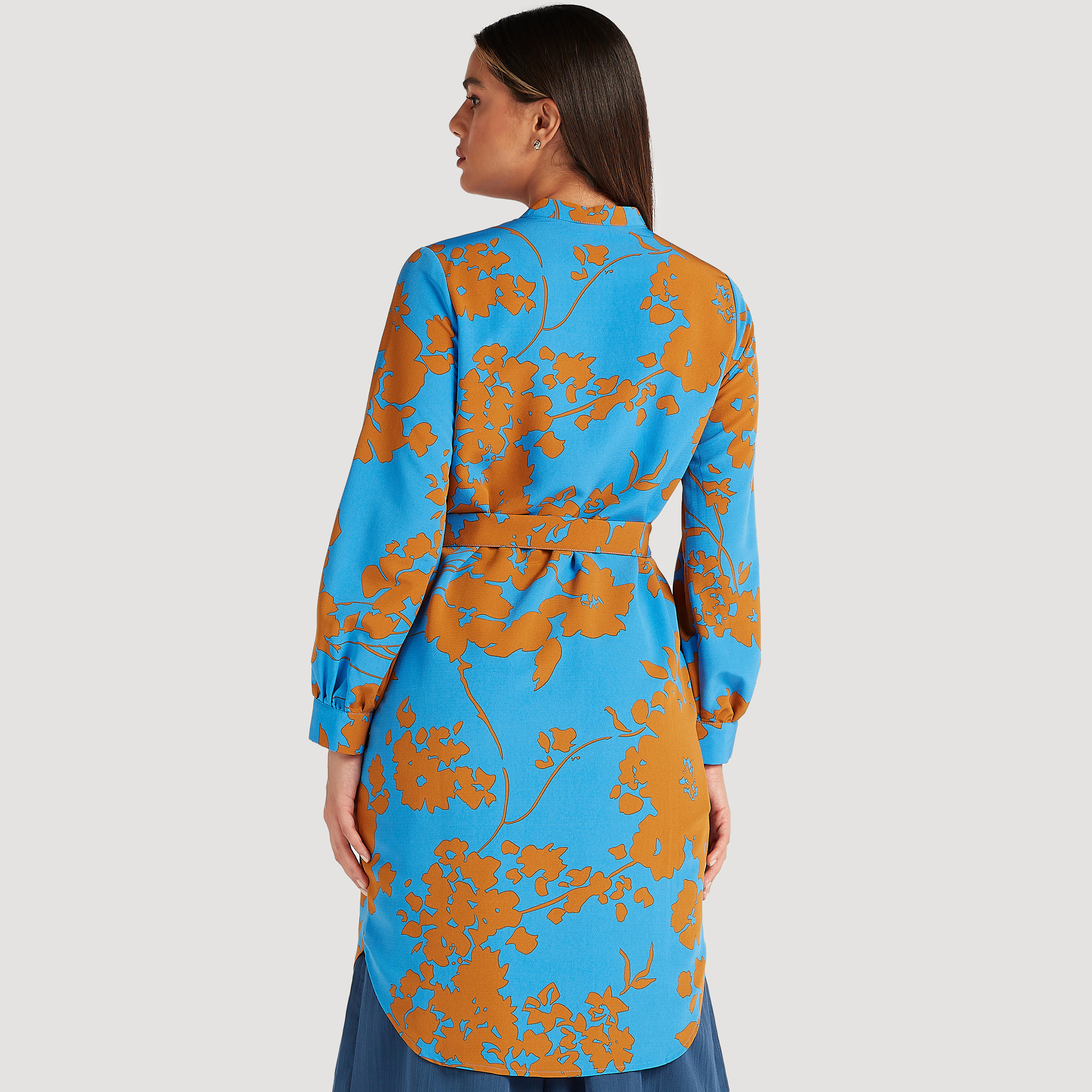 تونيك بطبعات أزهار وياقة ماندارين وجيوب من آيكونيك-women-clothing-shirtsandblouses-blouses-image-4
