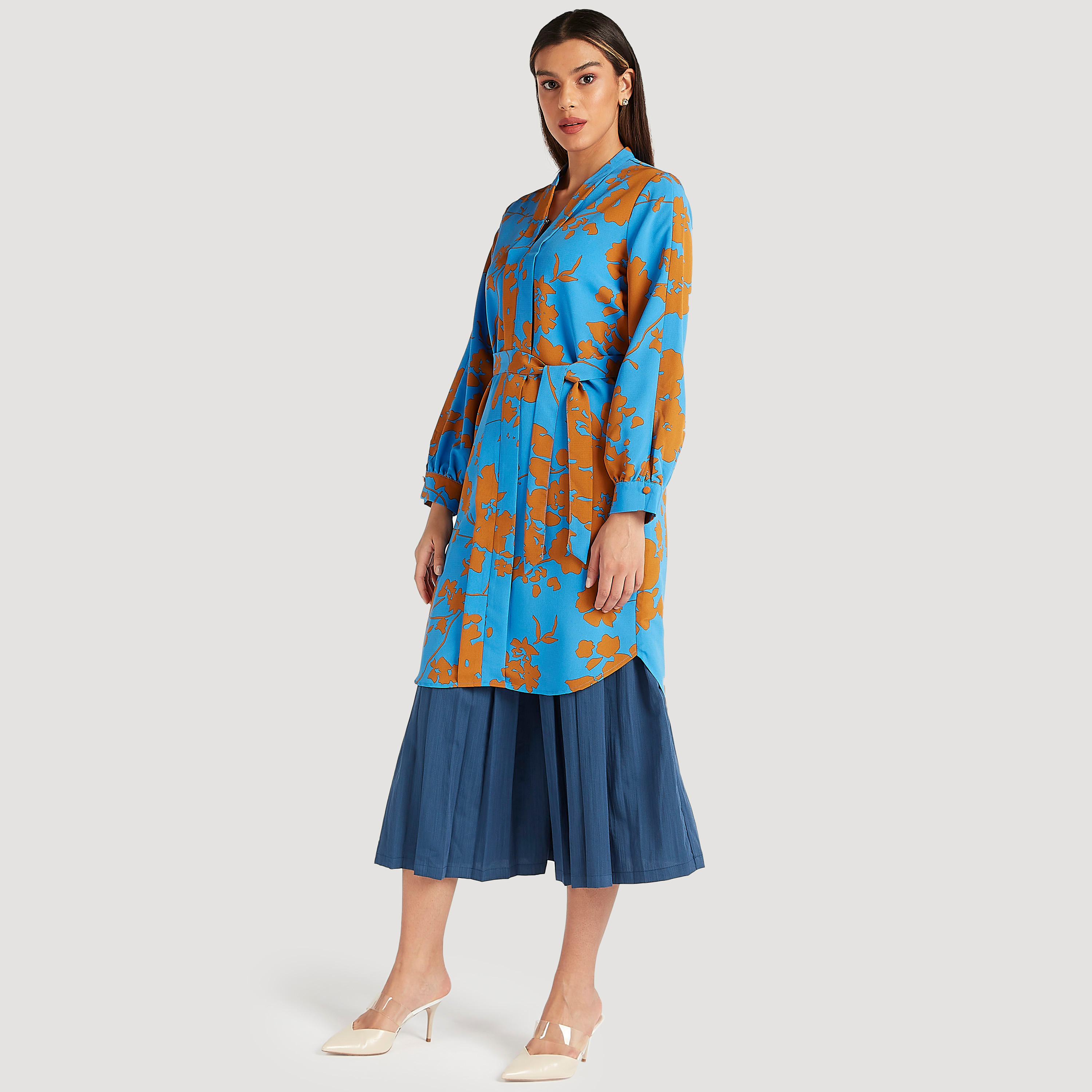 تونيك بطبعات أزهار وياقة ماندارين وجيوب من آيكونيك-women-clothing-shirtsandblouses-blouses-image-6