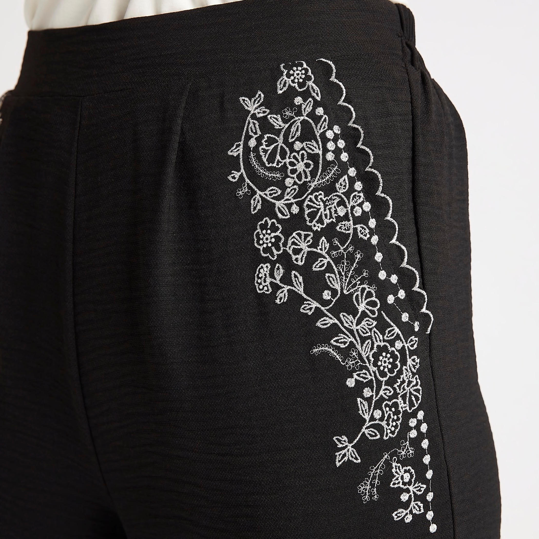 Embroidered Flexi-Waist Palazzo Pants with Scalloped Hems-women-clothing-bottoms-trousers-image-3