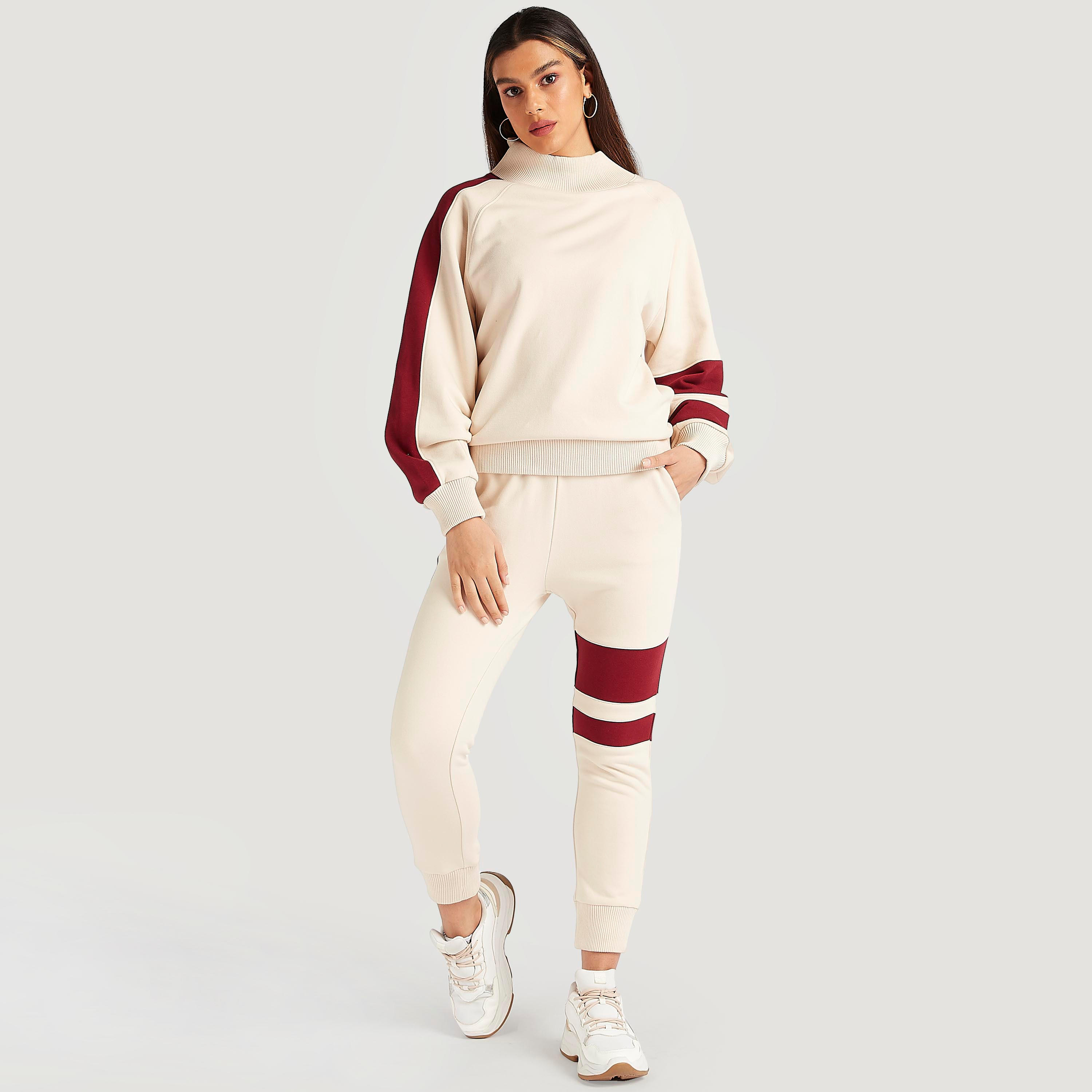 سويت شيرت بتصاميم مغايرة وأكمام طويلة وياقة عالية من آيكونيك-women-winterwear-hoodiesandsweatshirts-sweatshirts-image-2