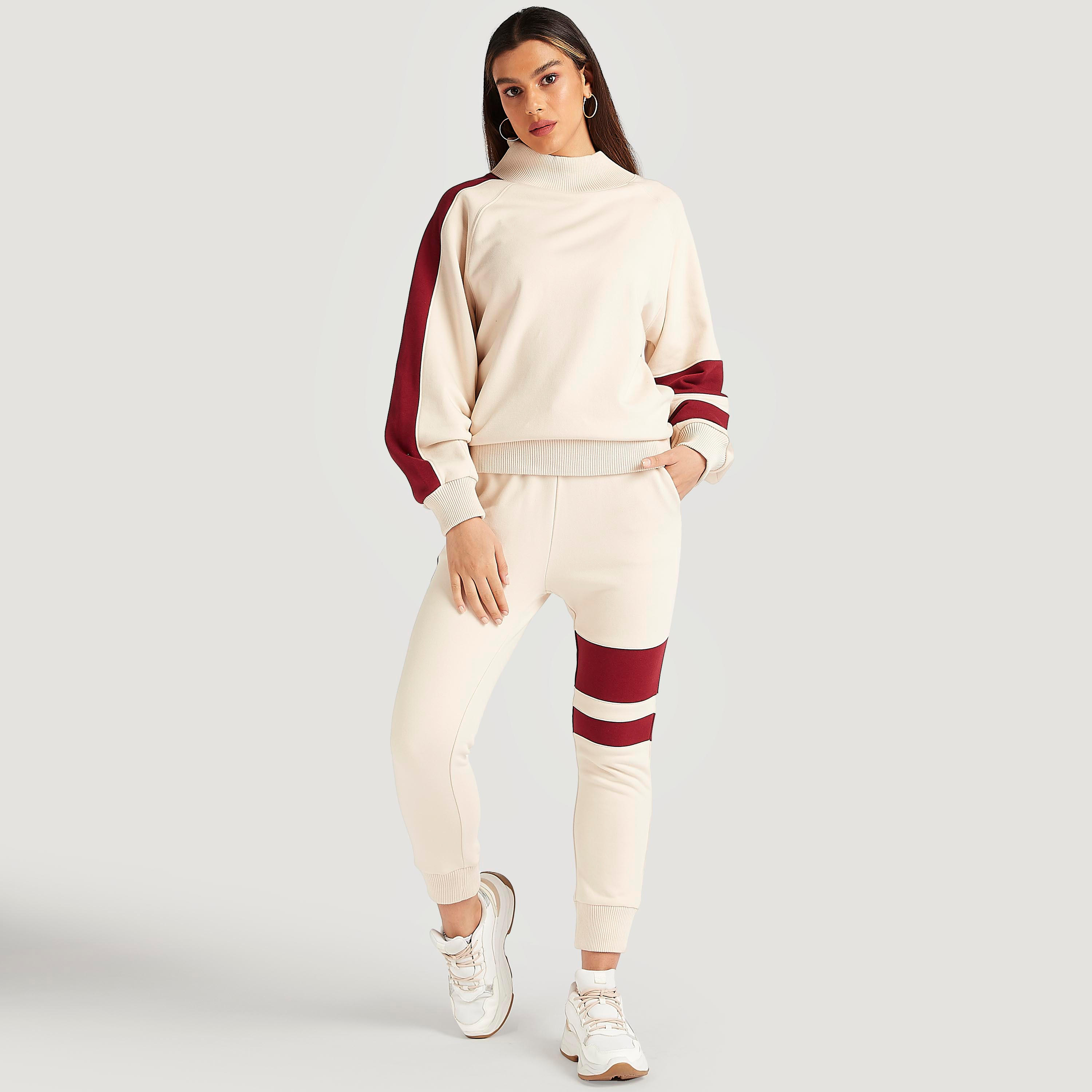 سويت شيرت بتصاميم مغايرة وأكمام طويلة وياقة عالية من آيكونيك-women-winterwear-hoodiesandsweatshirts-sweatshirts-image-5