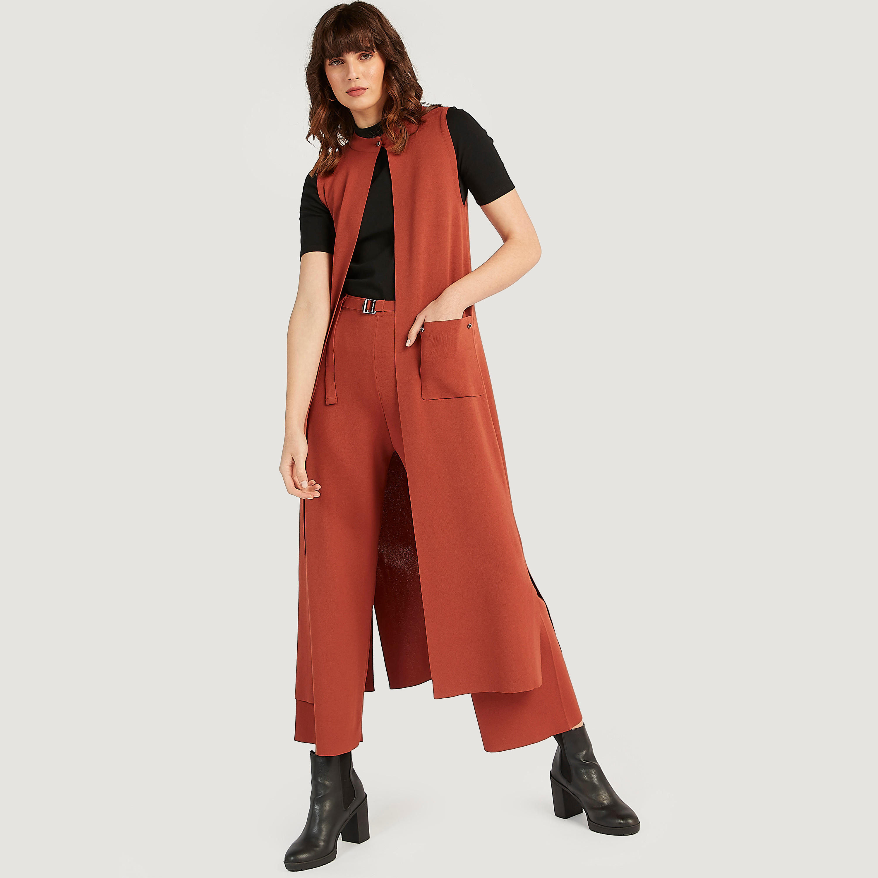 Iconic Longline Sleeveless Shrug with Button Closure and Pockets-women-clothing-coatsandjackets-coats-image-2