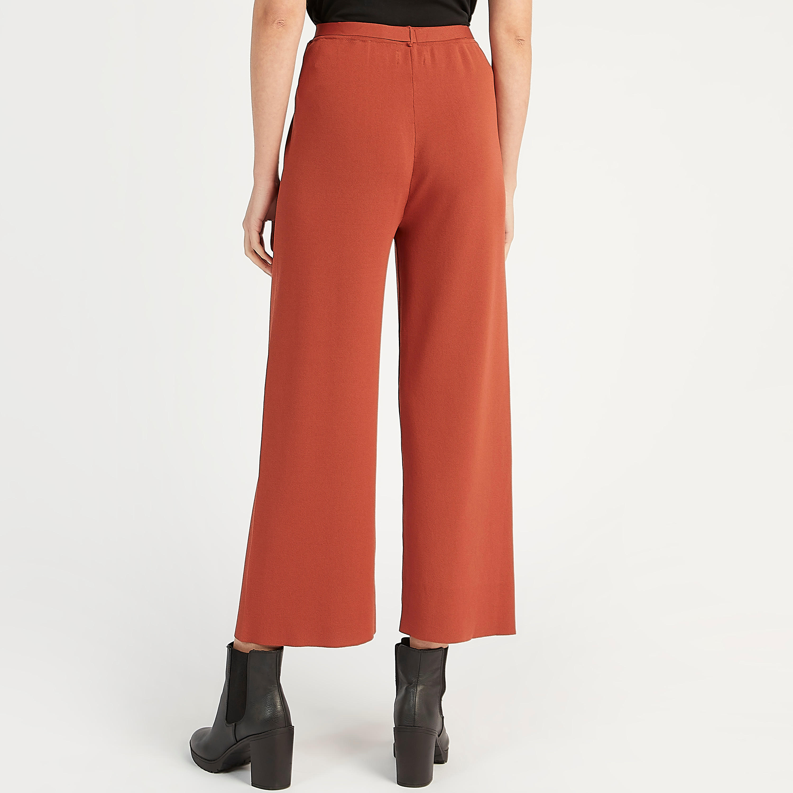 بنطلون بالازو سادة بخصر فليكسي وزينة حزام من آيكونيك-women-clothing-bottoms-trousers-image-1