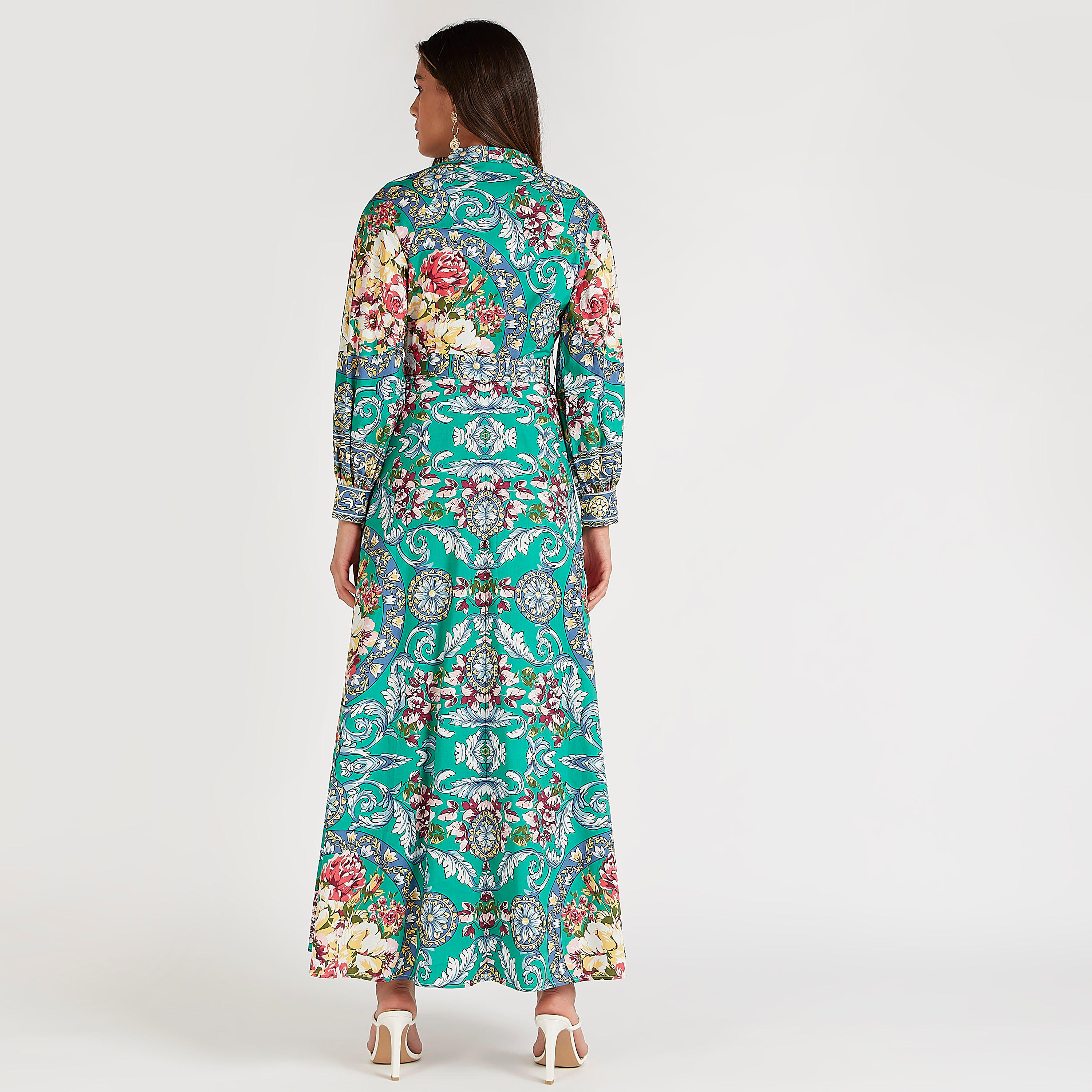 فستان طويل بأكمام طويلة وطبعات من آيكونيك-women-clothing-dresses-image-4