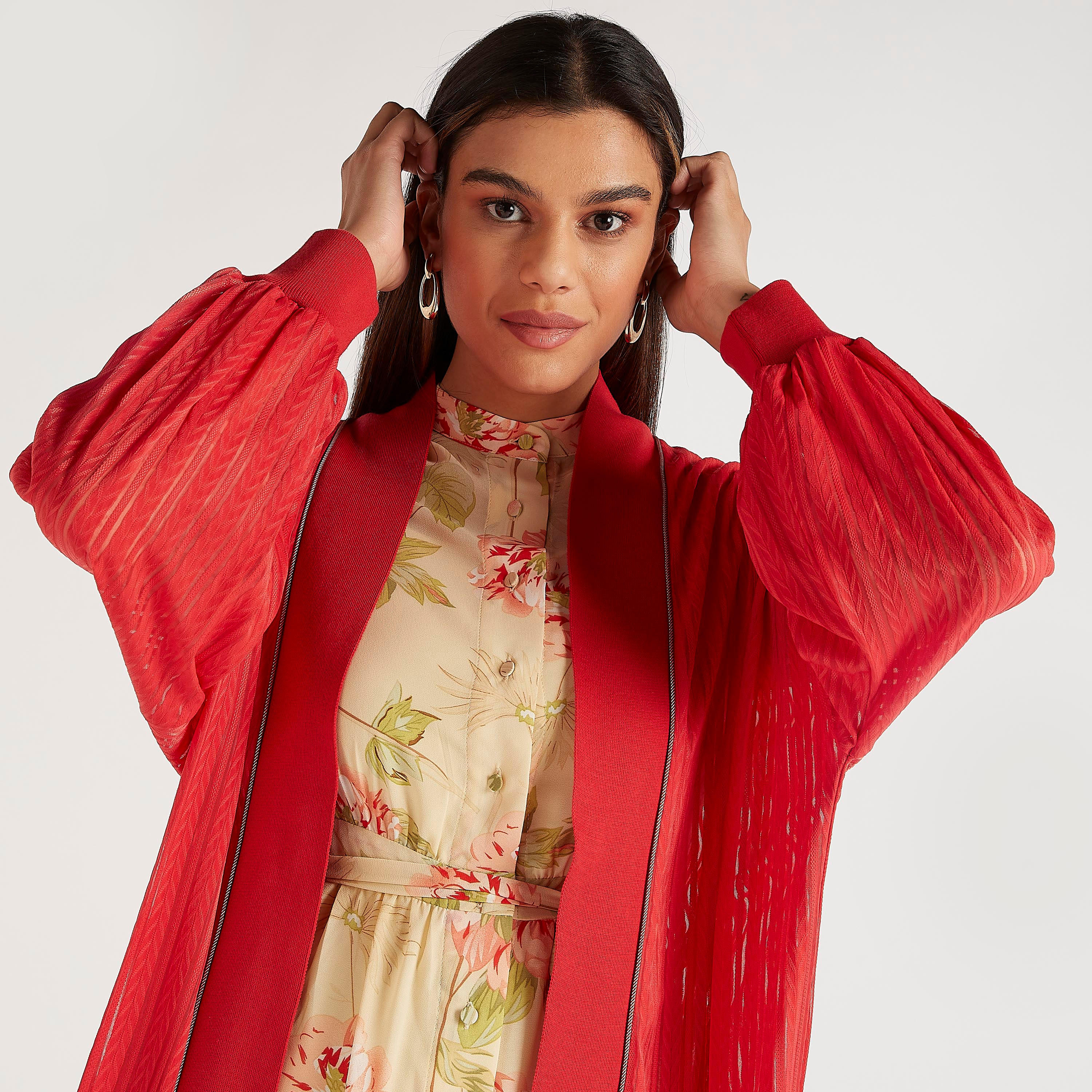 Iconic Textured Longline Shrug with Long Sleeves-women-winterwear-coatsandjackets-jackets-image-5