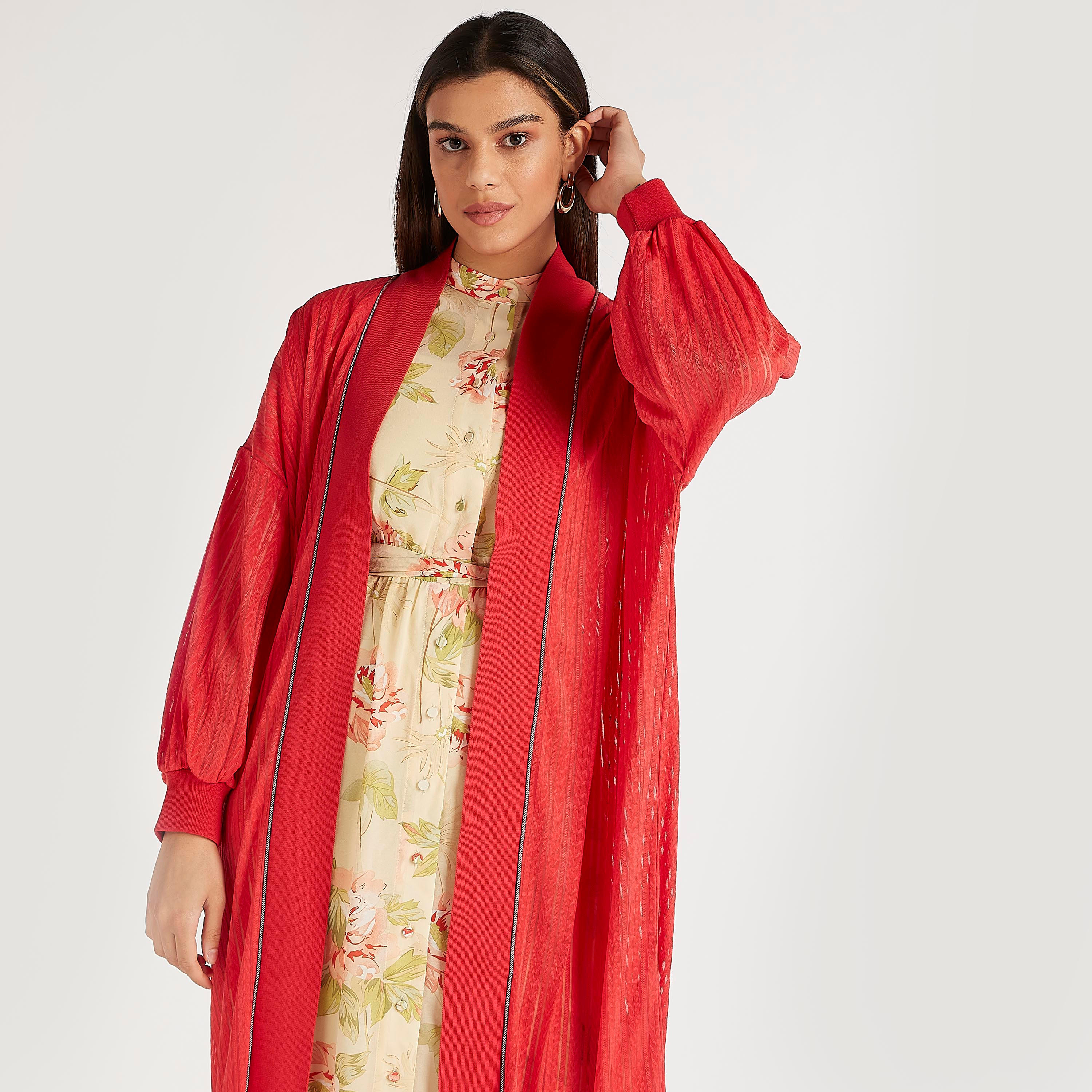 Iconic Textured Longline Shrug with Long Sleeves-women-winterwear-coatsandjackets-jackets-image-6