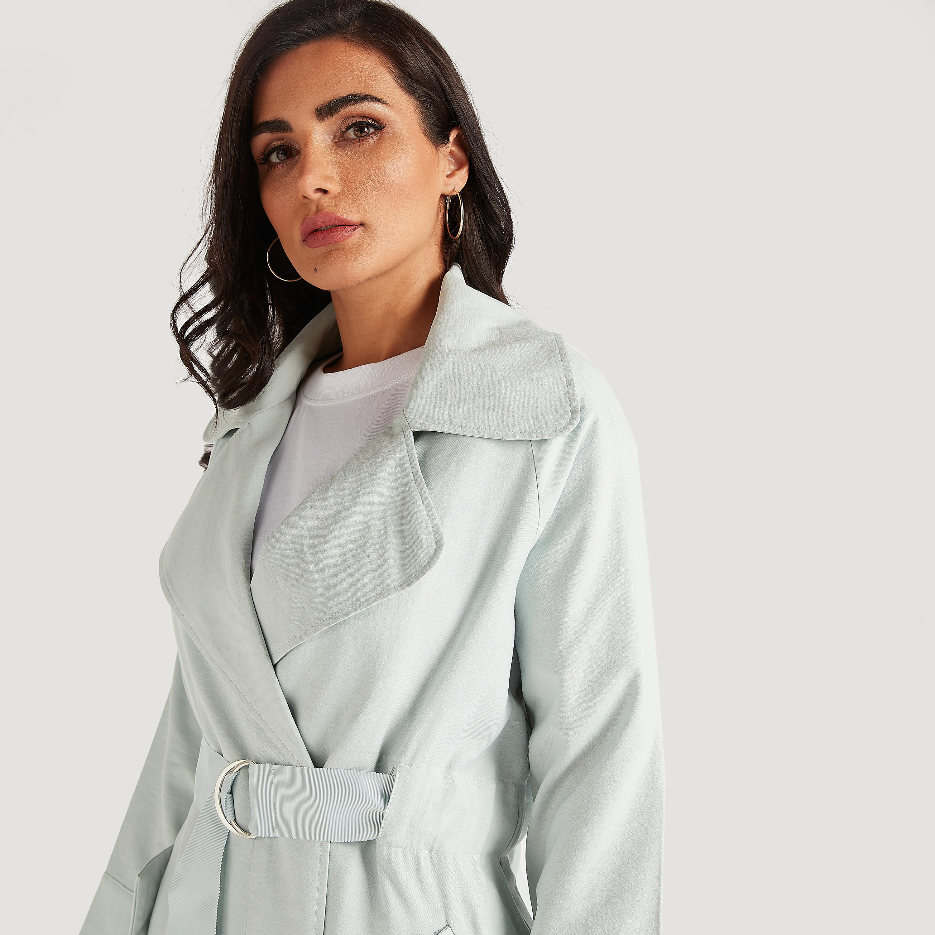 معطف سادة بحزام وأكمام طويلة-women-clothing-coatsandjackets-coats-image-2