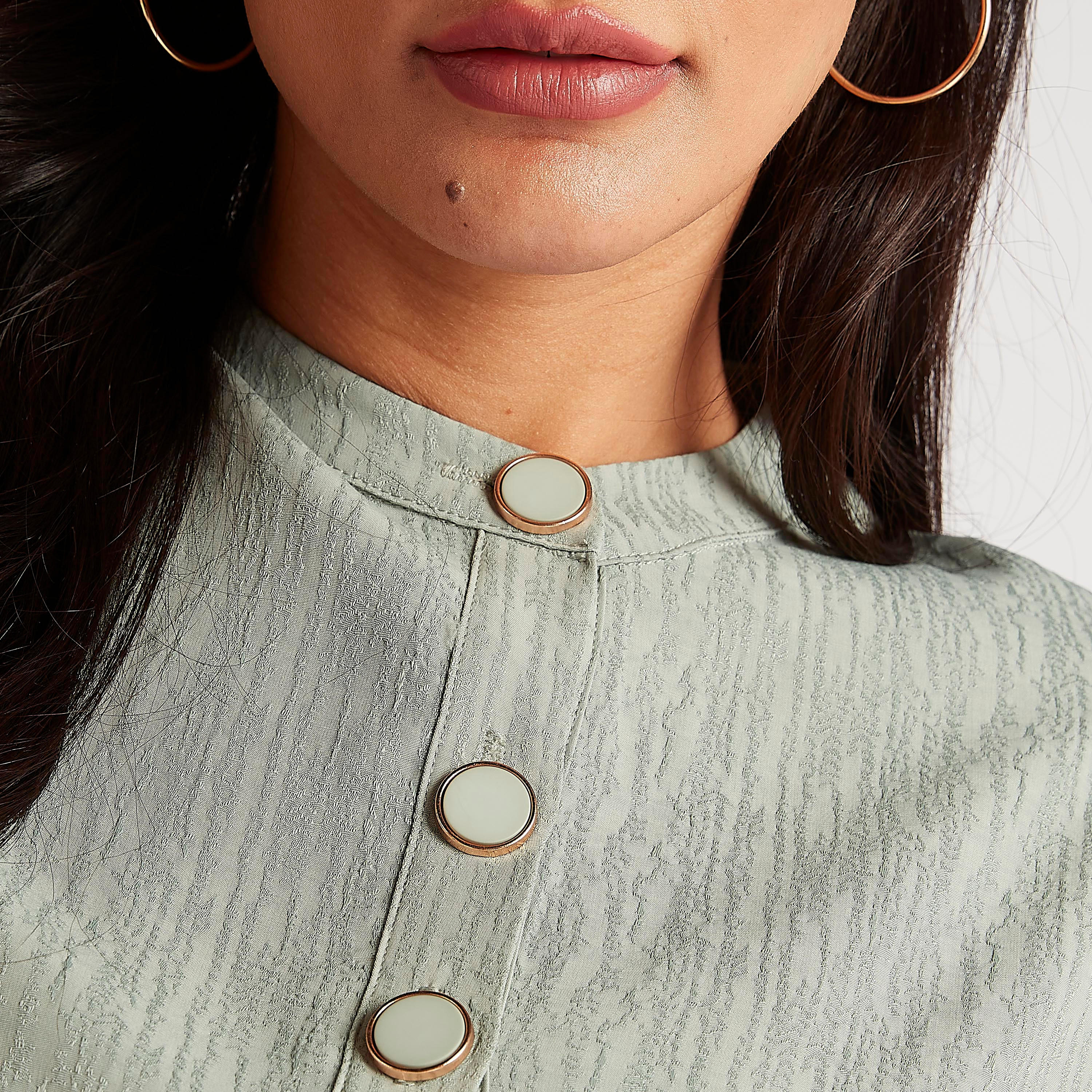تونيك بياقة ماندارين وأكمام طويلة وطبعات من آيكونيك-women-clothing-shirtsandblouses-blouses-image-5