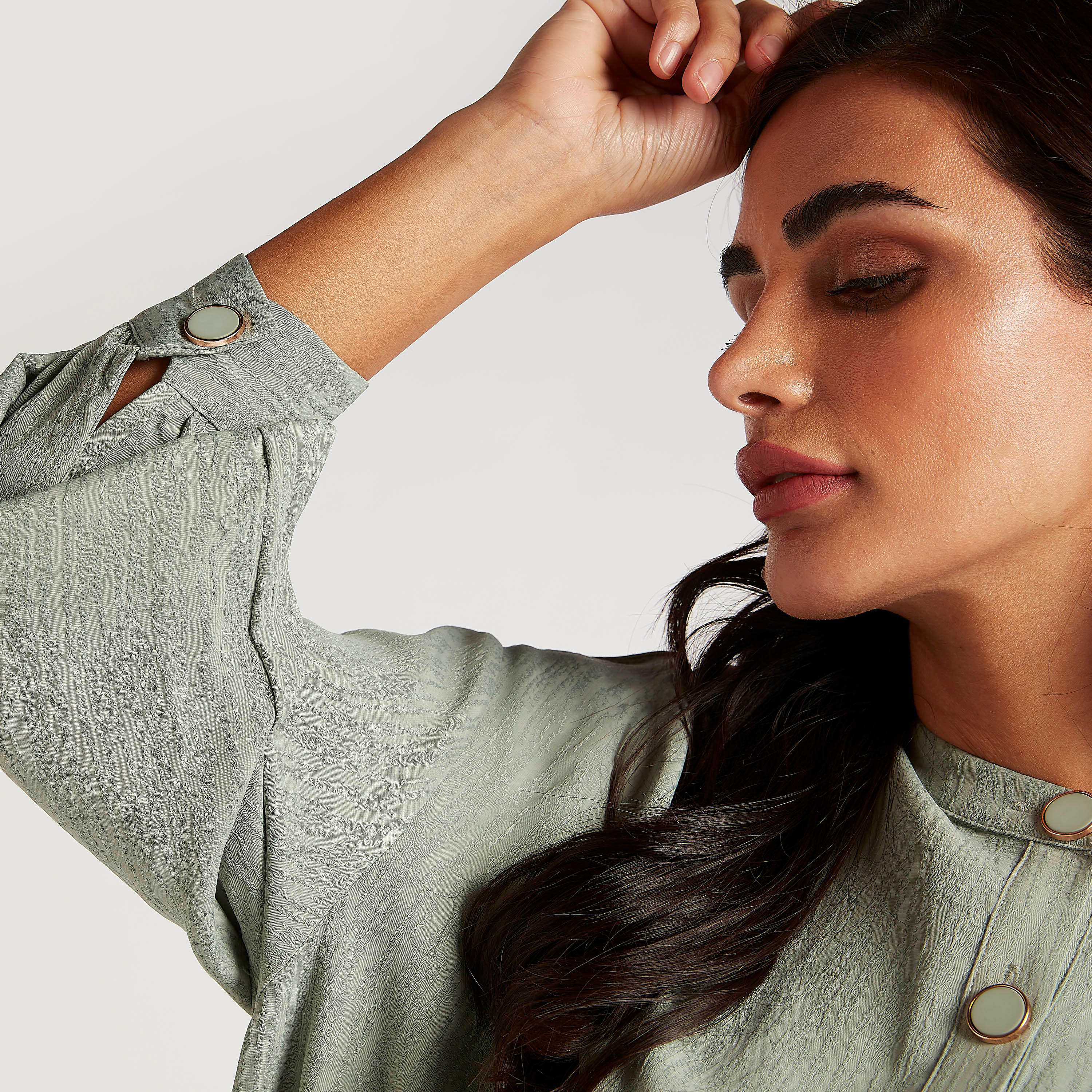 تونيك بياقة ماندارين وأكمام طويلة وطبعات من آيكونيك-women-clothing-shirtsandblouses-blouses-image-7