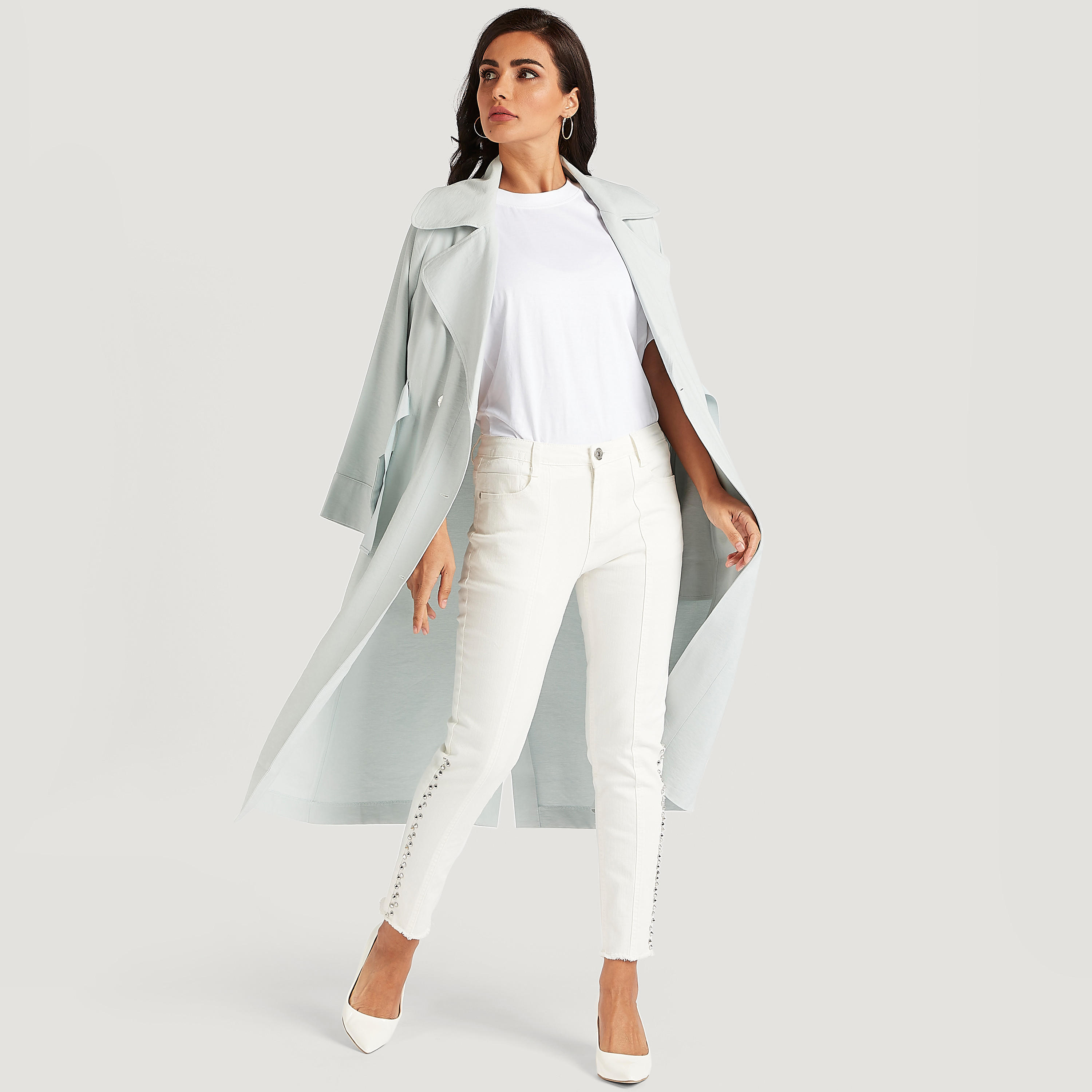بنطلون جينز بقصة سكيني وخصر متوسط الارتفاع وتفاصيل مزينة من آيكونيك-women-clothing-bottoms-jeans-image-2