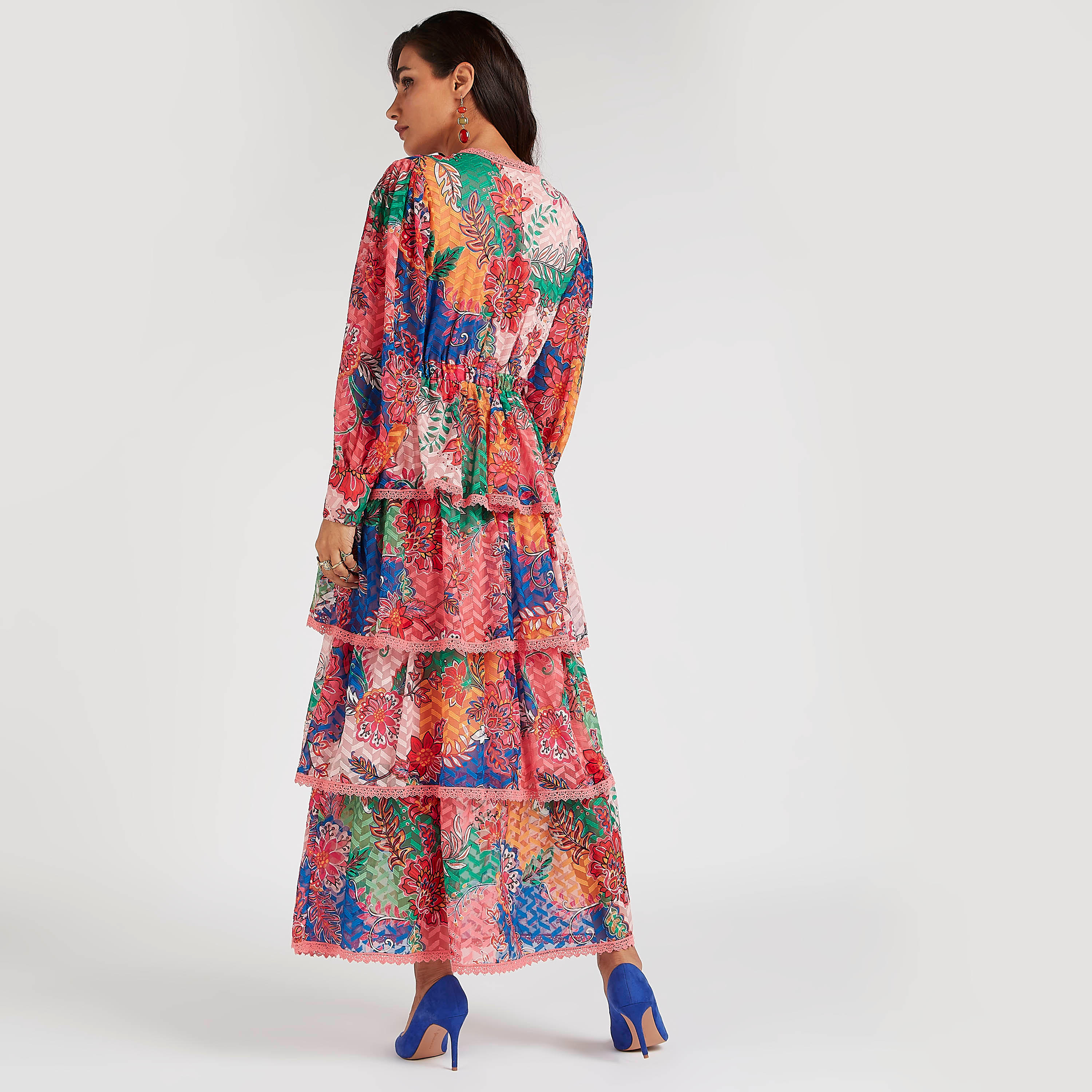 فستان مستدام طويل متعدّد الطبقات بطبعات أزهار وأكمام طويلة من آيكونك-women-clothing-dresses-image-5