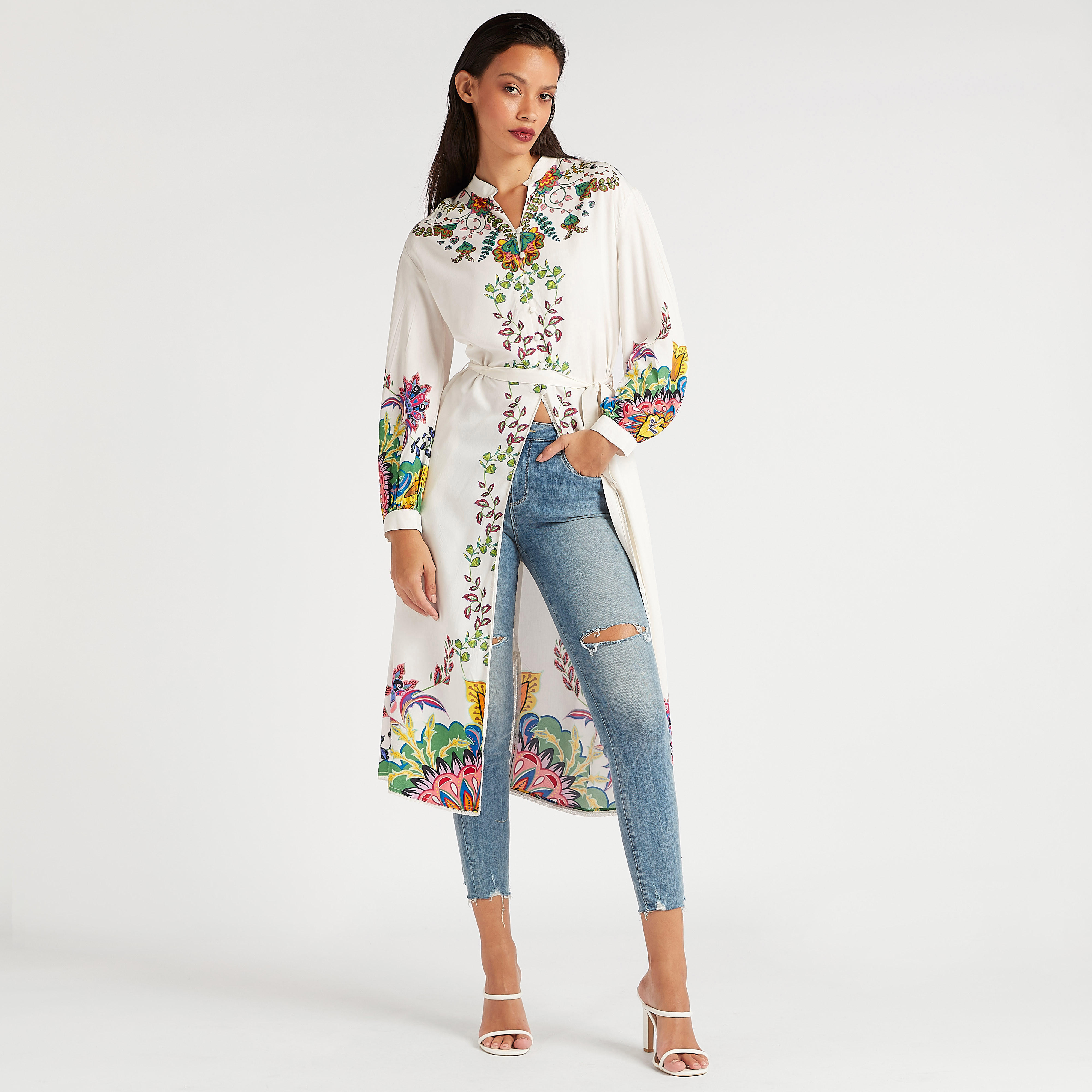 فستان ميدي بأكمام طويلة وجيوب وطبعات من آيكونيك-women-clothing-shirtsandblouses-blouses-image-1
