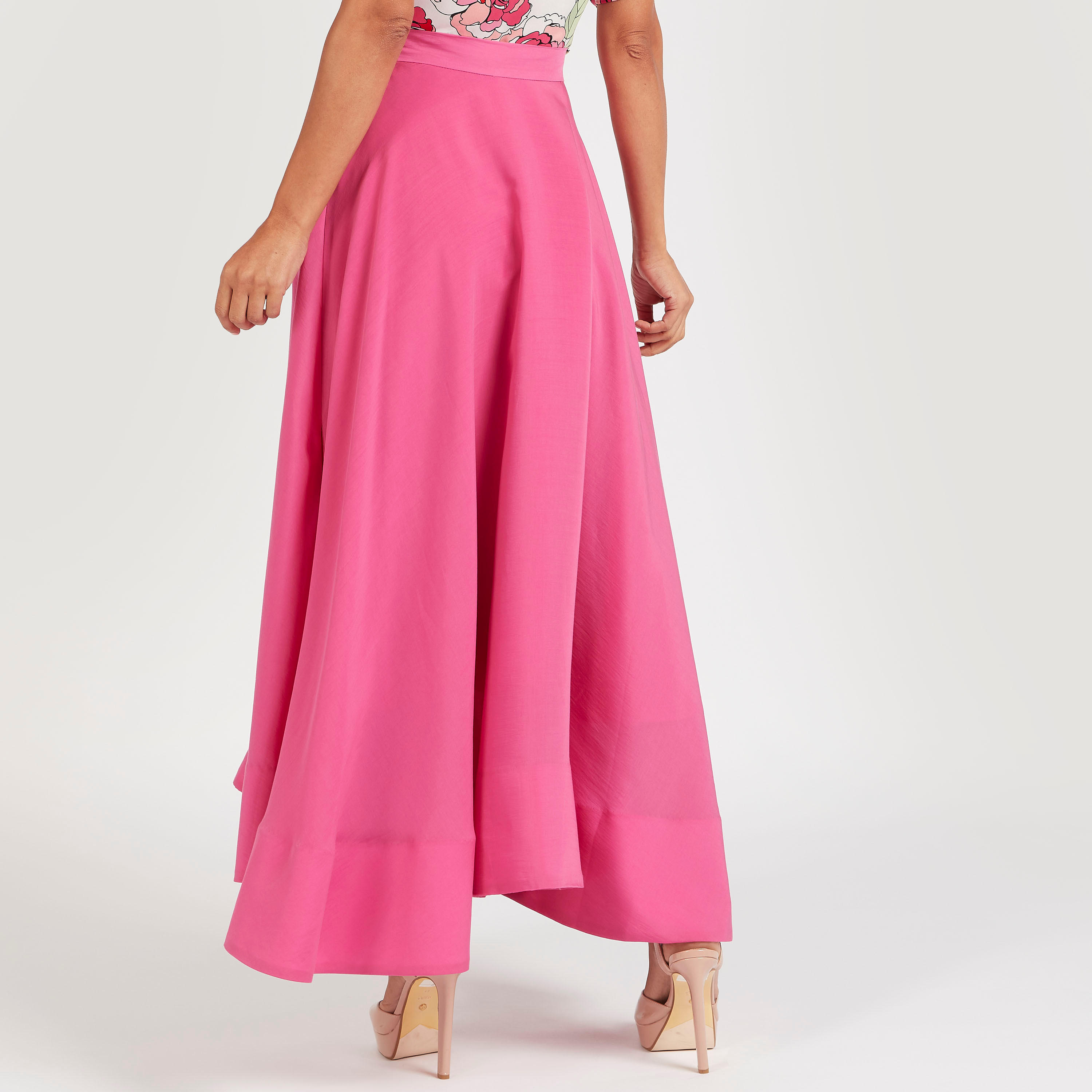 فستان طويل سادة إيه لاين بجيوب من آيكونيك-women-clothing-bottoms-skirts-image-1