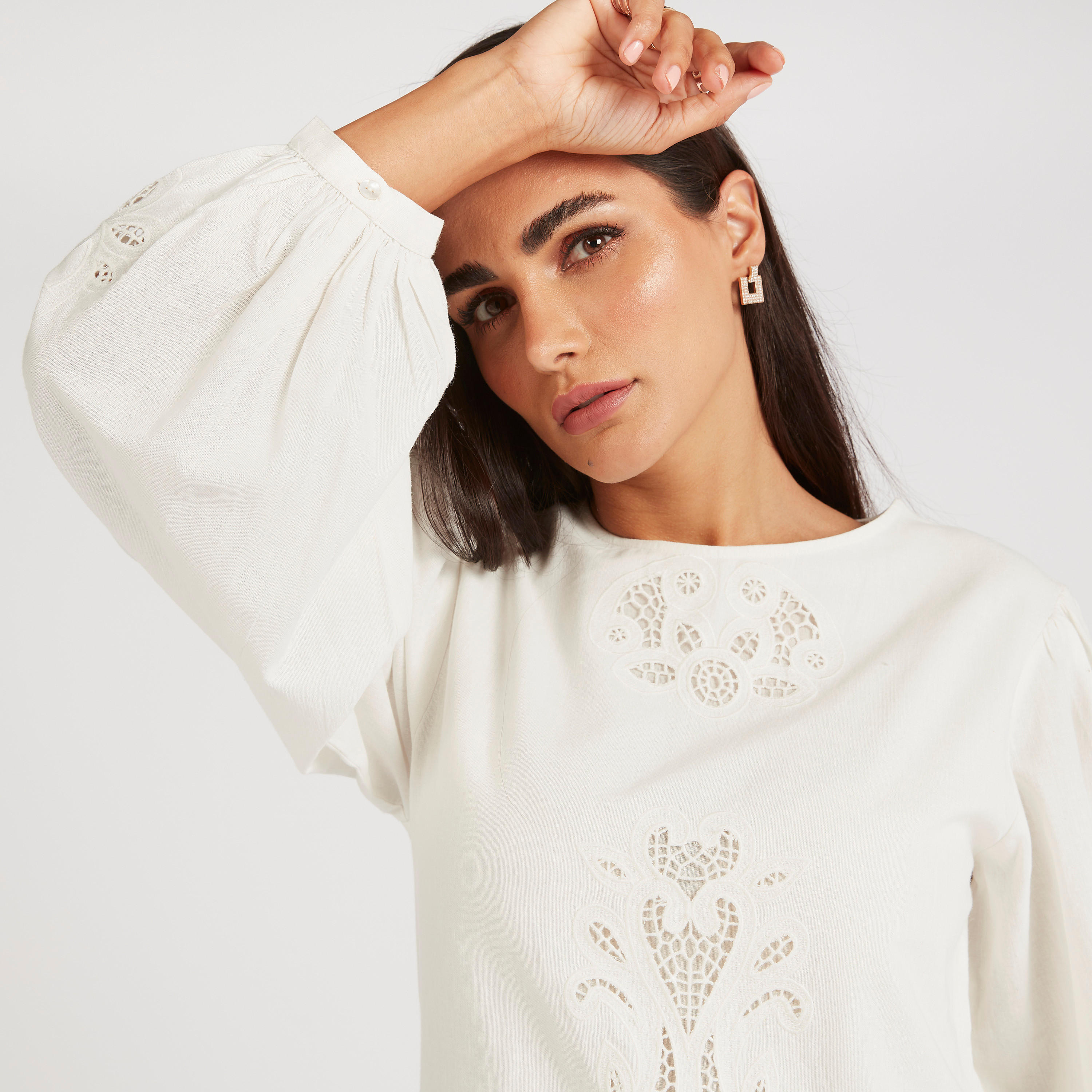 Iconic Textured Top with Long Sleeves-women-clothing-shirtsandblouses-blouses-image-3
