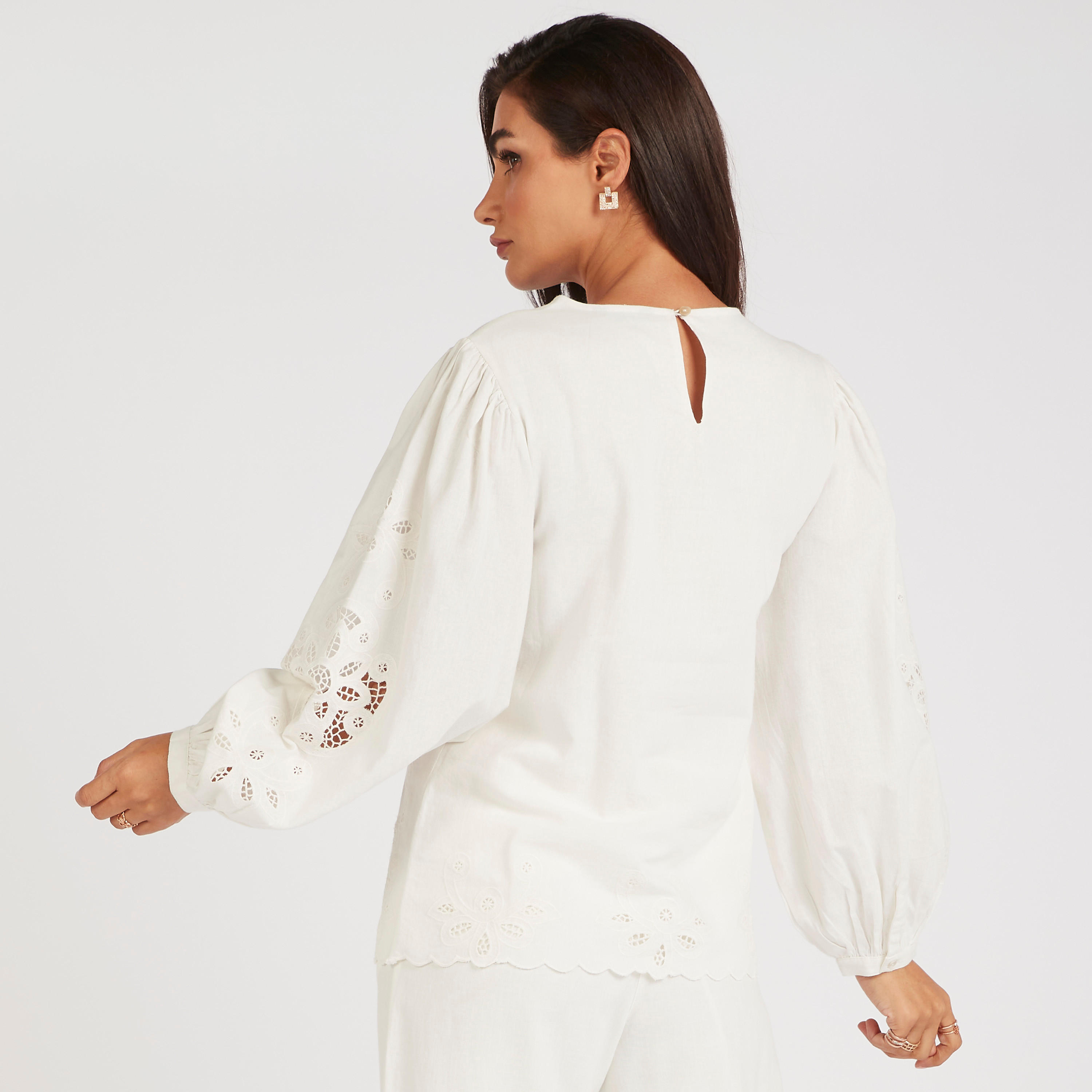 Iconic Textured Top with Long Sleeves-women-clothing-shirtsandblouses-blouses-image-4