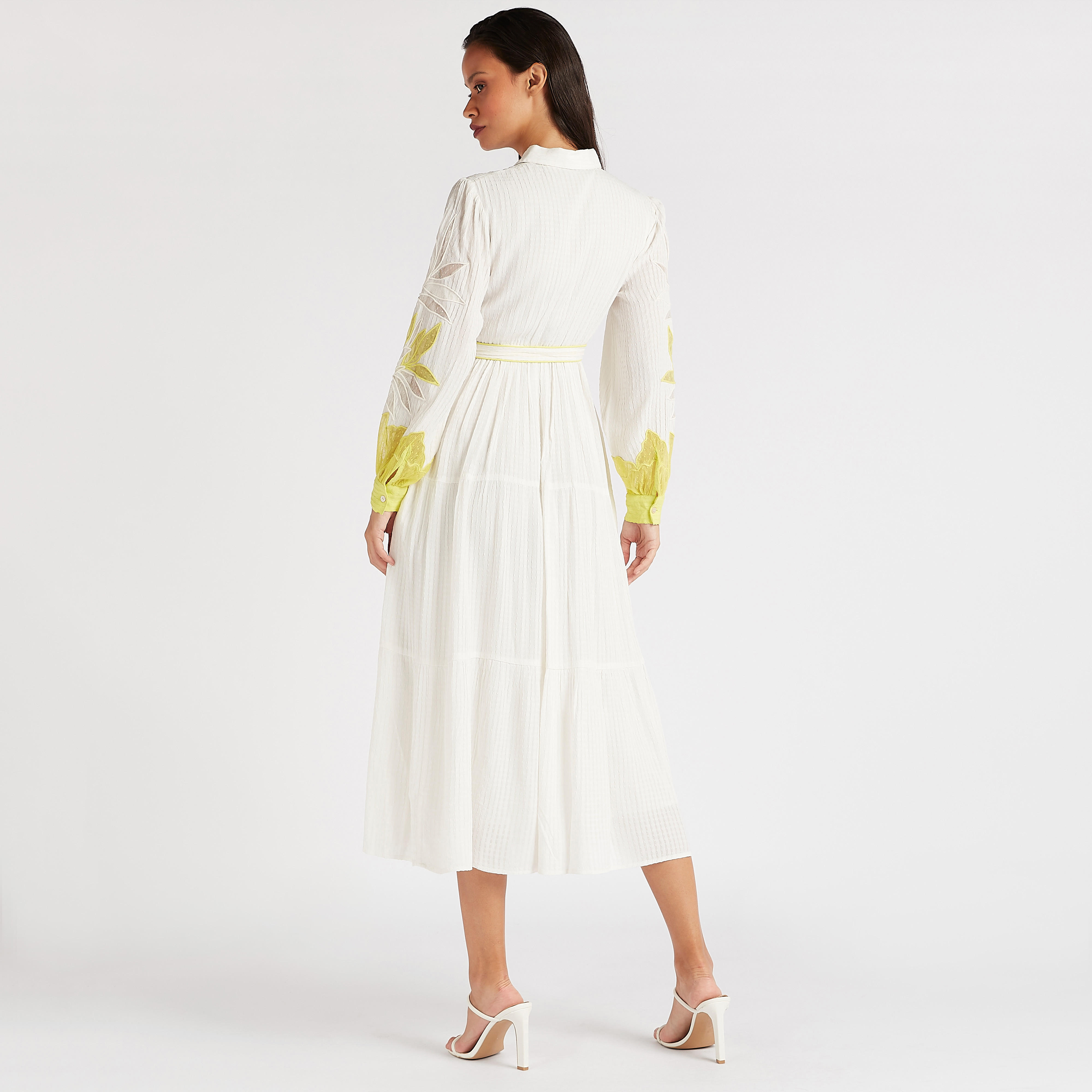 Iconic Embroidered Midi A-line Dress with Long Sleeves-women-clothing-dresses-image-5