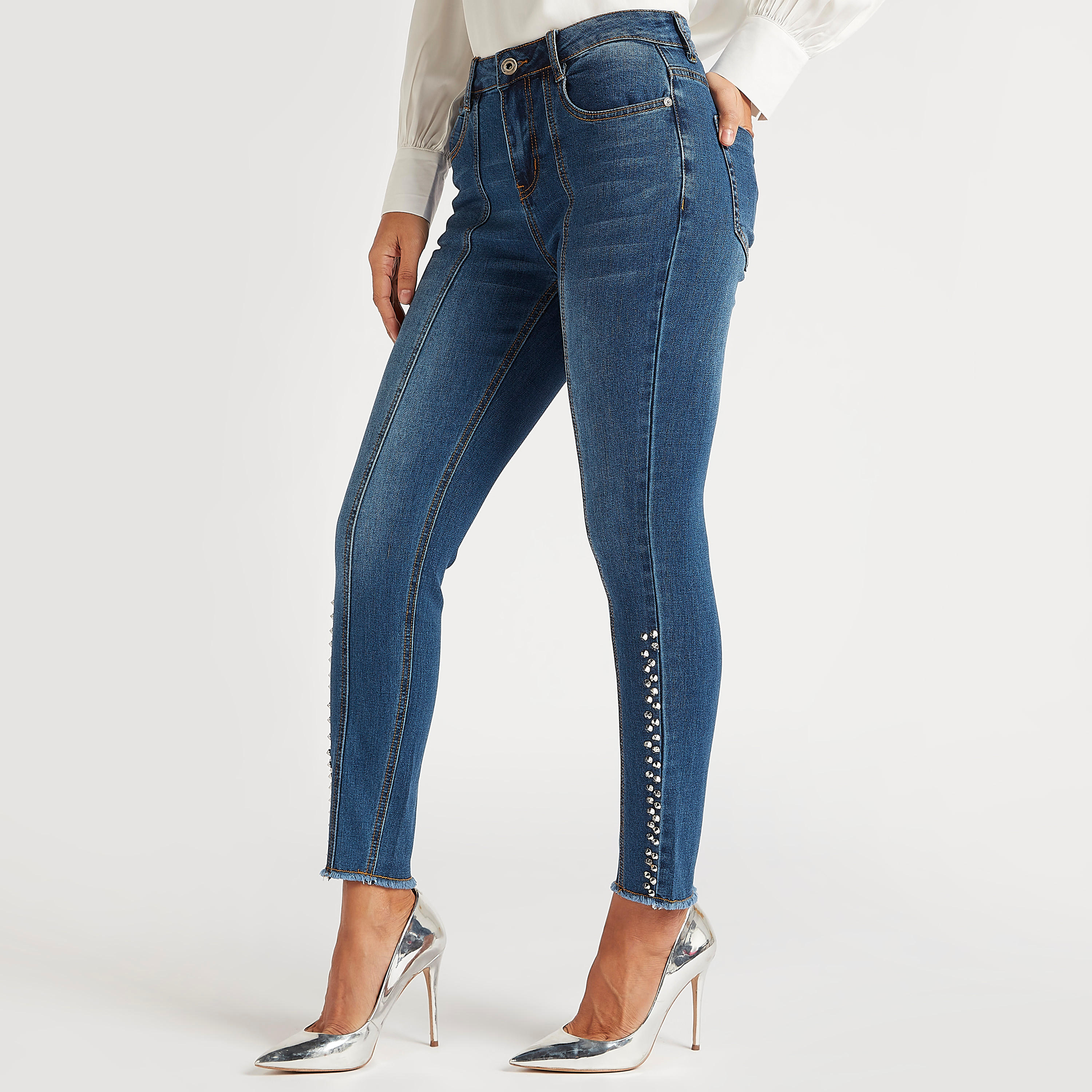 Iconic Embellished Slim Fit Denim Jeans with Button Closure-women-clothing-bottoms-jeans-image-1