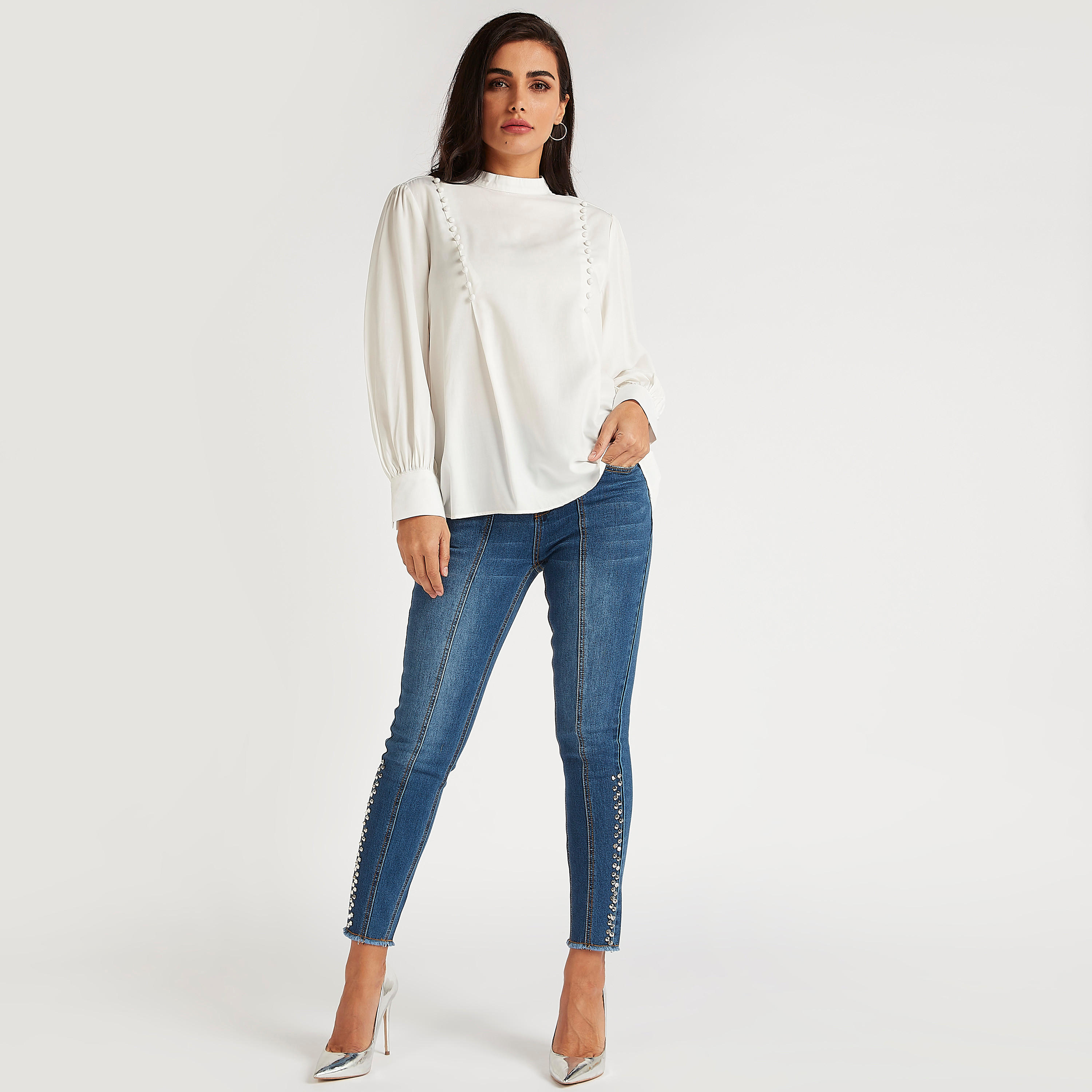 Iconic Embellished Slim Fit Denim Jeans with Button Closure-women-clothing-bottoms-jeans-image-2