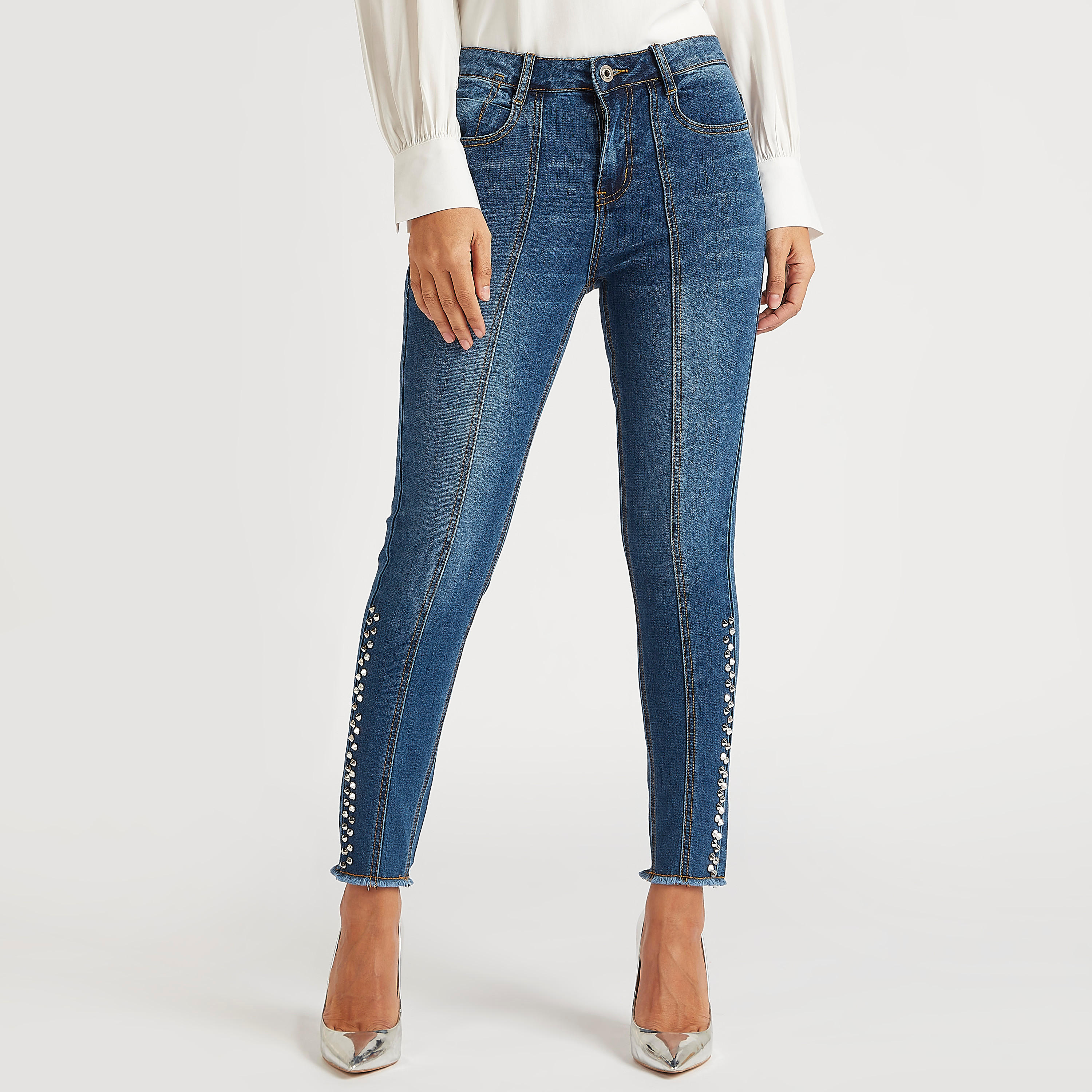 Iconic Embellished Slim Fit Denim Jeans with Button Closure-women-clothing-bottoms-jeans-image-5
