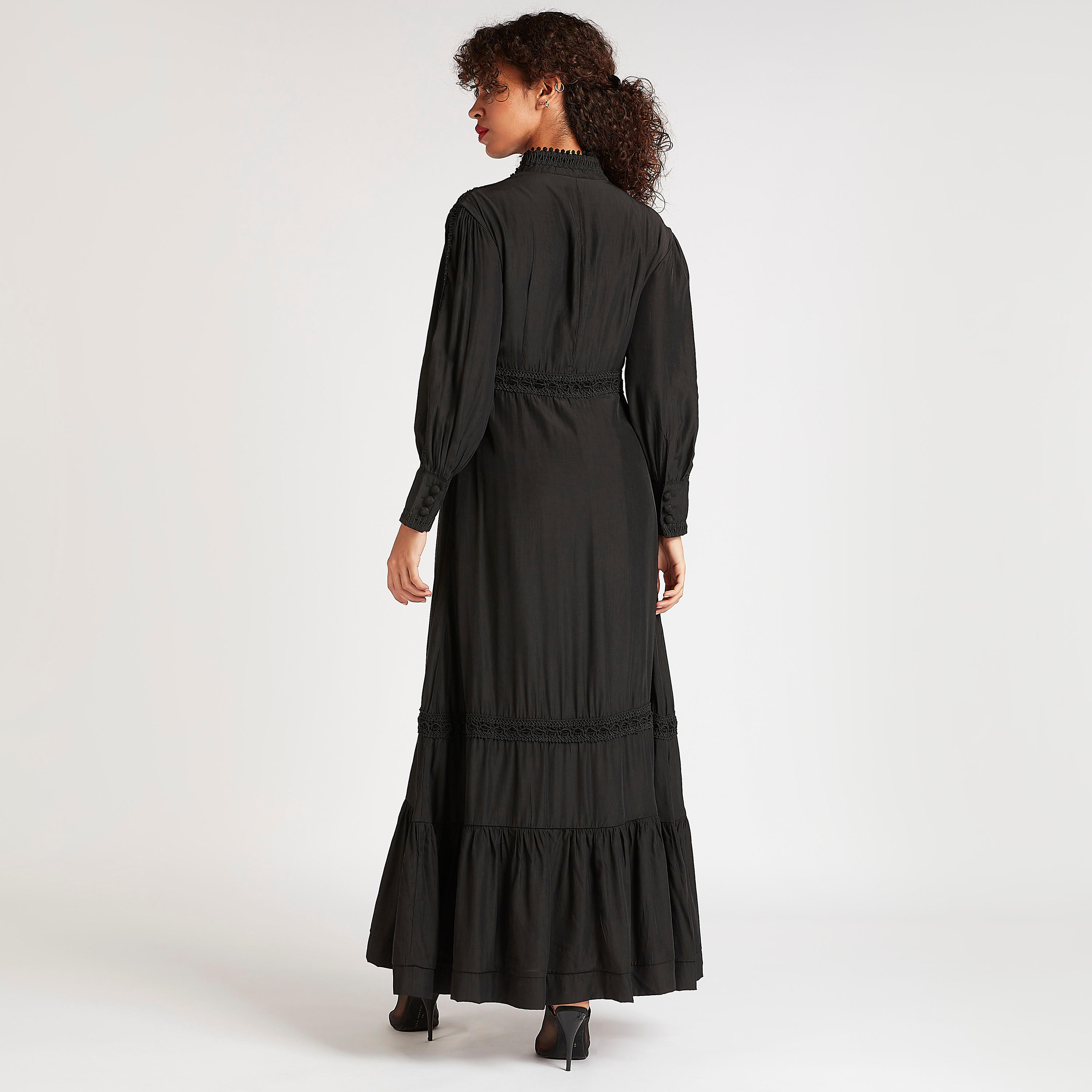 فستان إيه لاين طويل بارز الملمس بأكمام طويلة من آيكونيك-women-clothing-dresses-image-5
