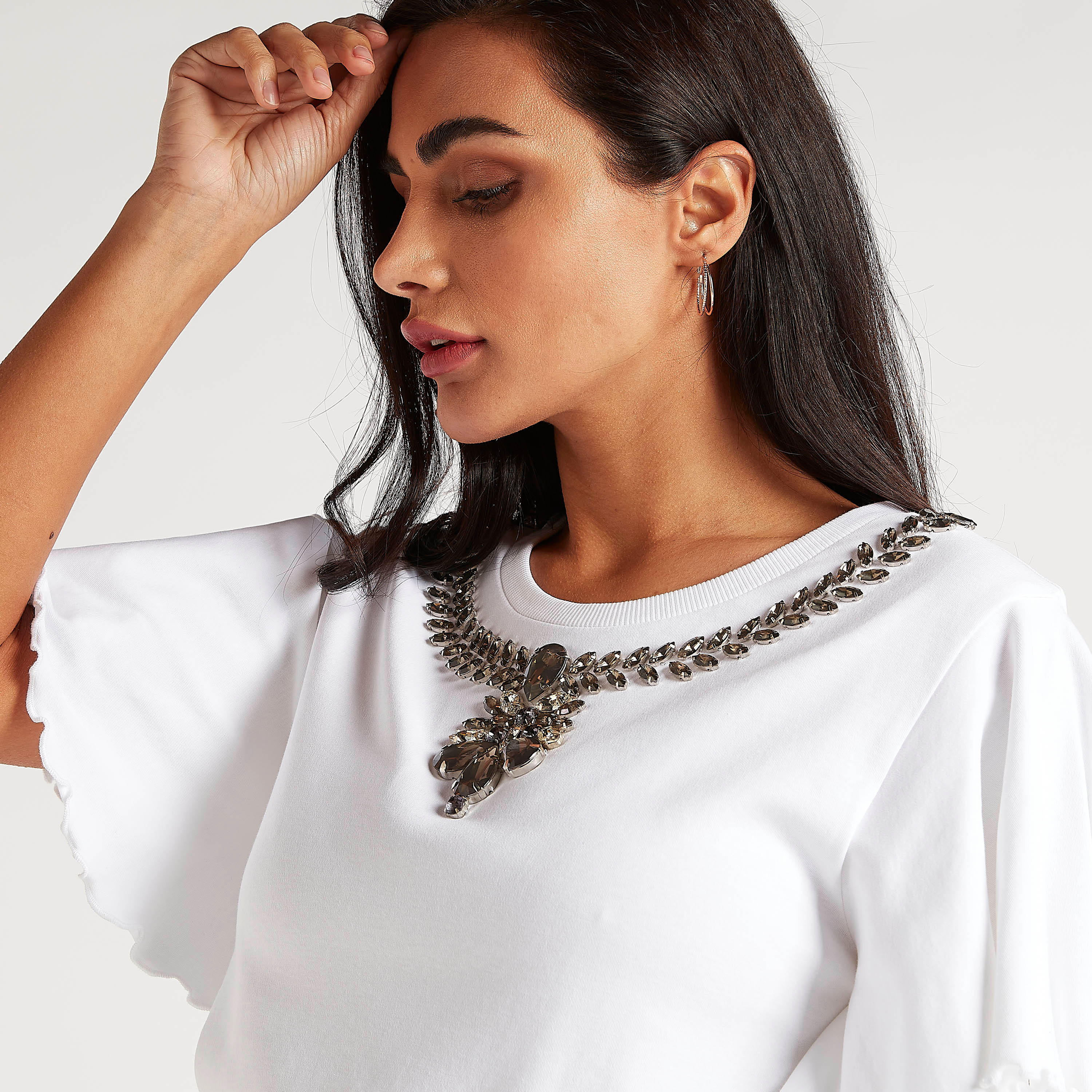 بلوزة مطرزة بأكمام لامعه-women-clothing-shirtsandblouses-blouses-image-5