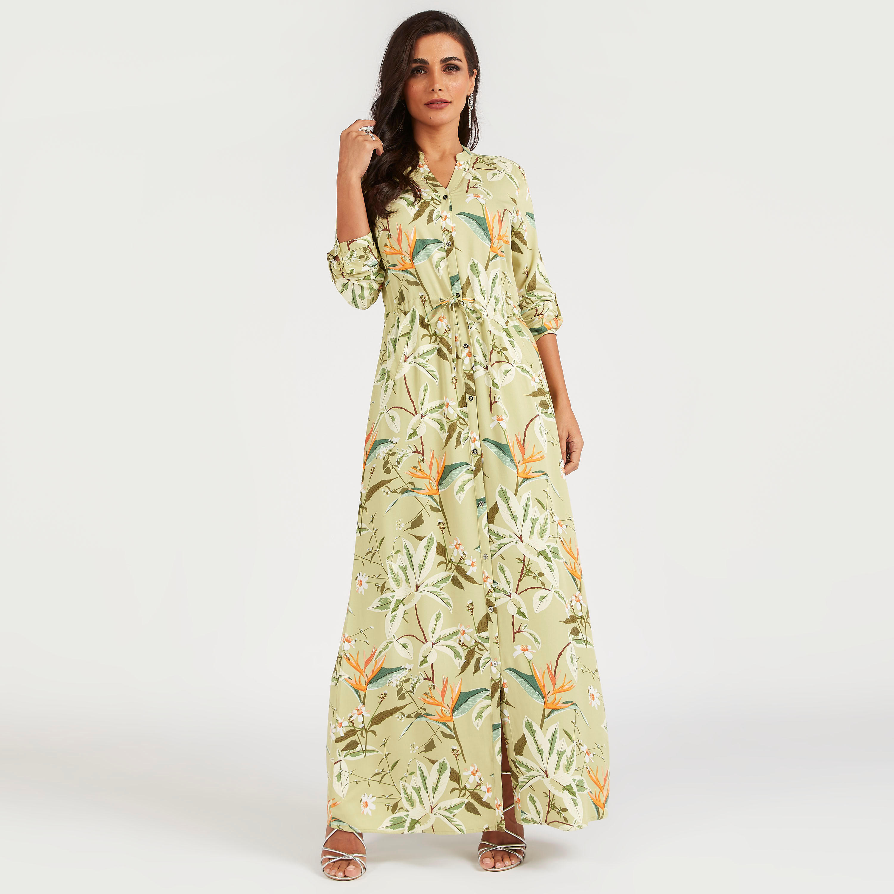 فستان قميص طويل بجيوب وطبعات أزهار من أيكونيك-women-clothing-dresses-image-5