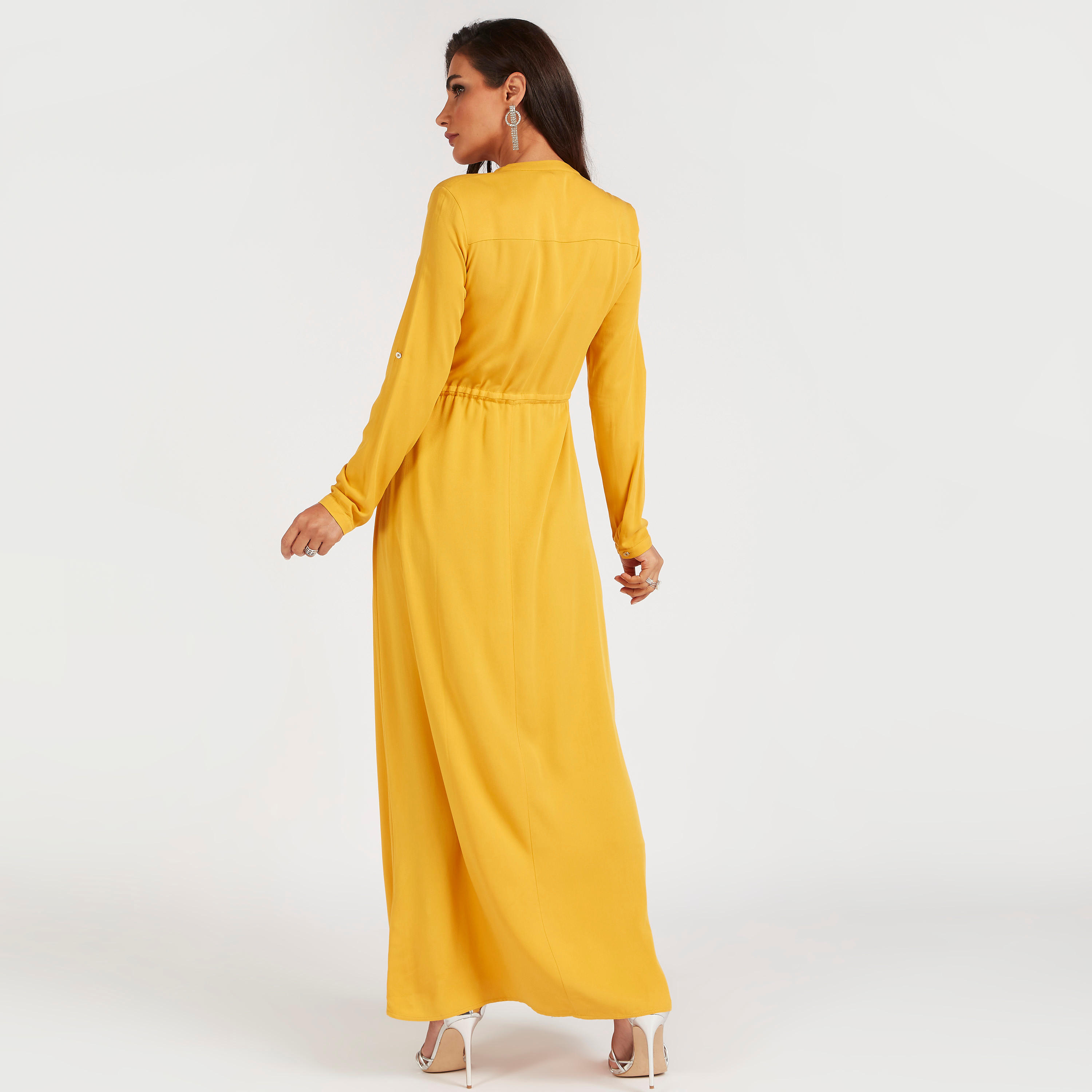 فستان قميص طويل بجيوب بسحاب من أيكونيك-women-clothing-dresses-image-4