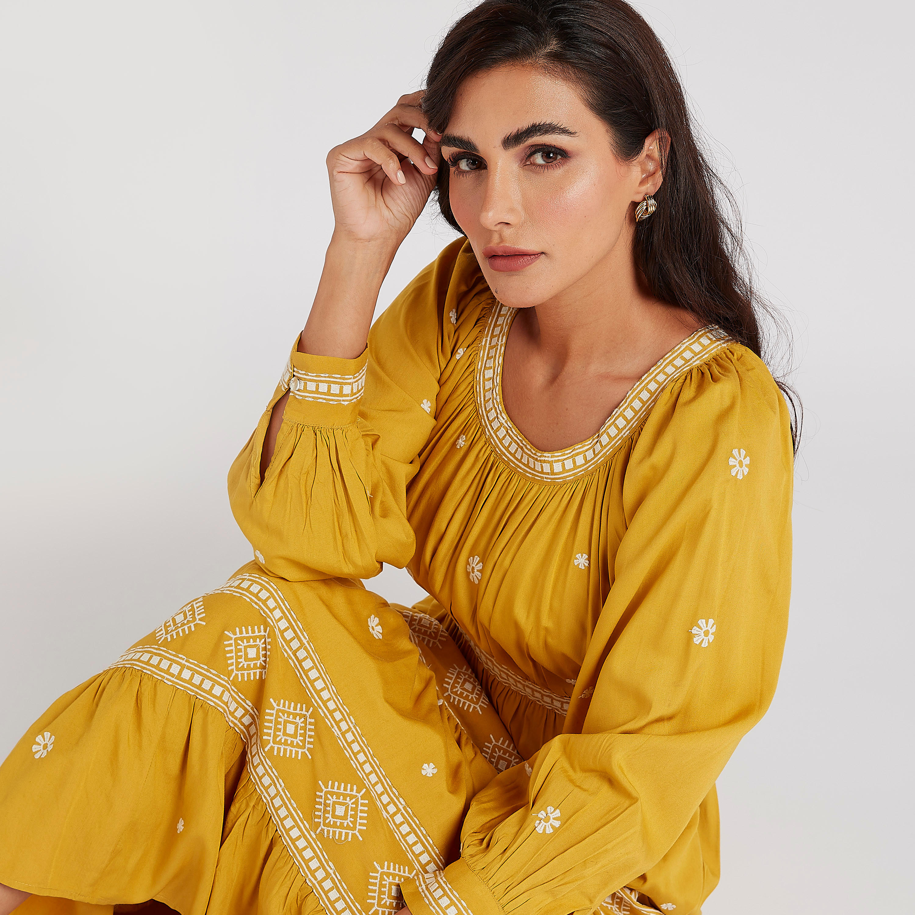 Iconic Embroidered Maxi A-line Dress with Pockets-women-clothing-dresses-image-3