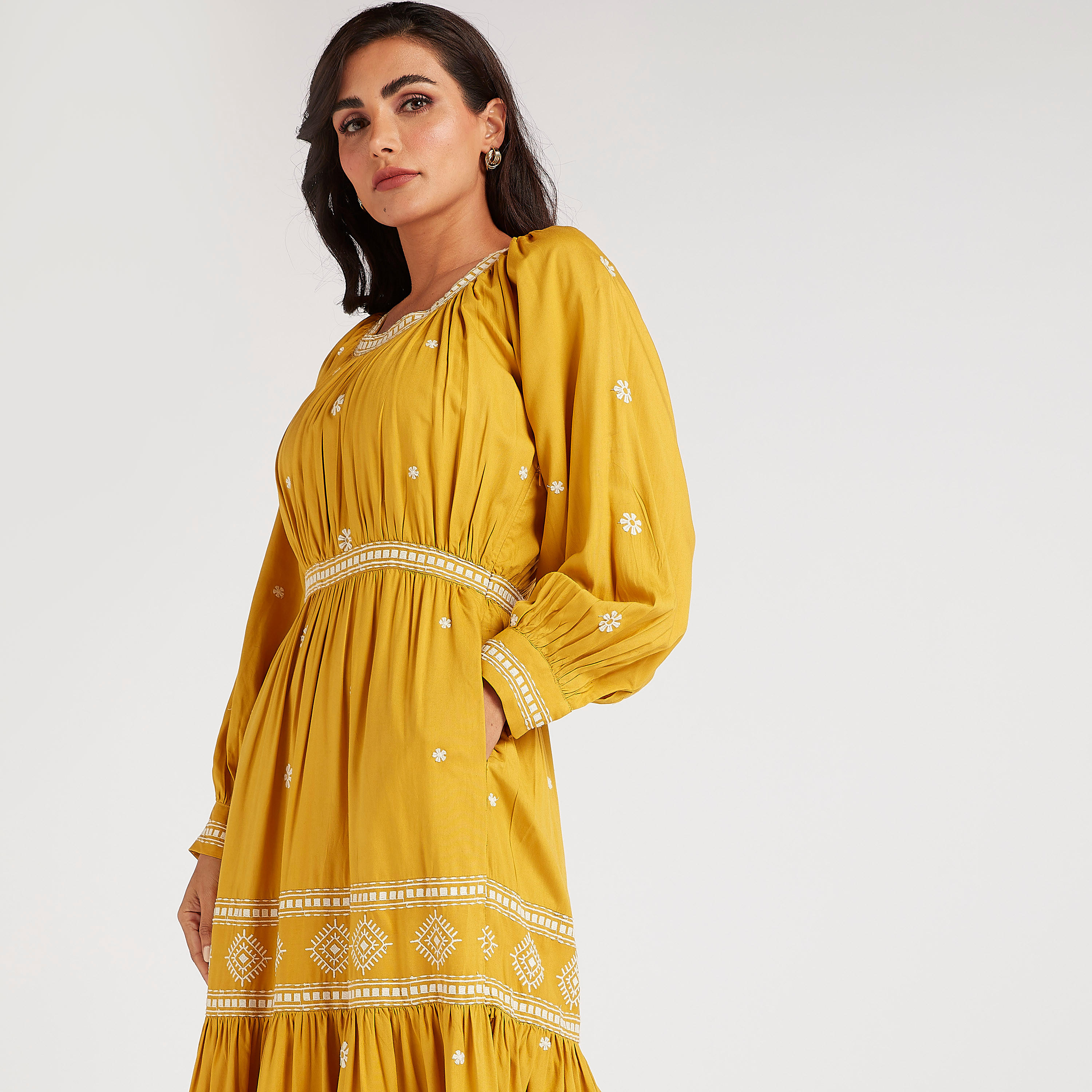 Iconic Embroidered Maxi A-line Dress with Pockets-women-clothing-dresses-image-5