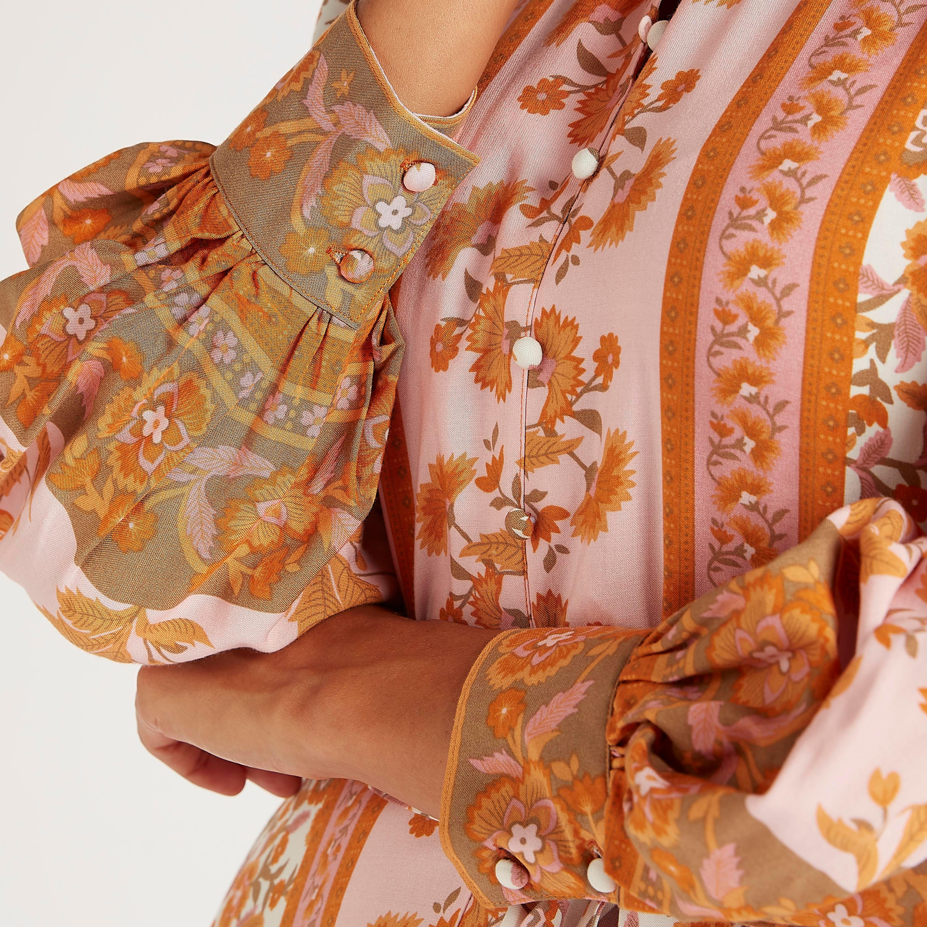 فستان إيه لاين طويل بطبعات أزهار وأكمام طويلة وياقة عالية-women-clothing-dresses-image-3