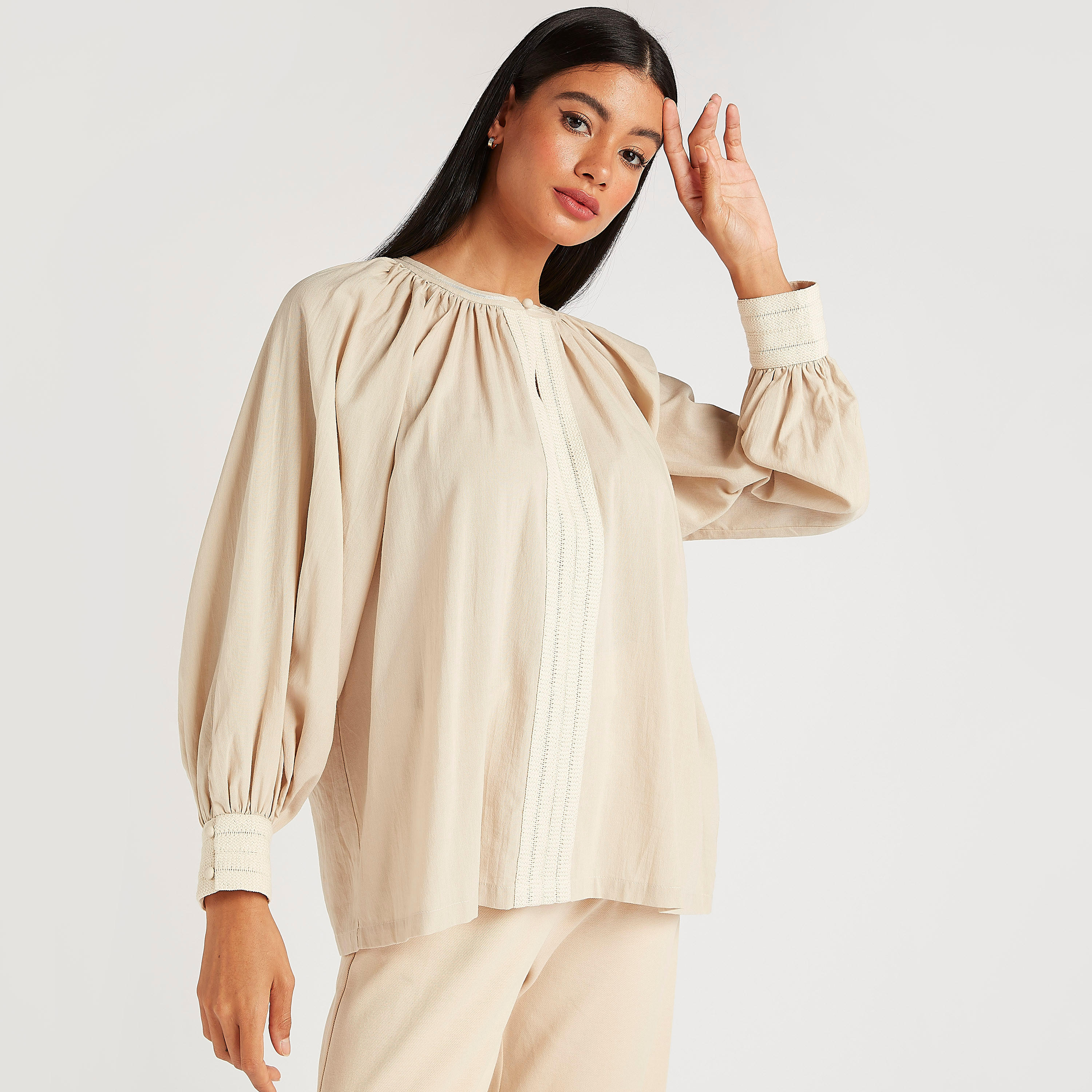 Iconic Solid Crew Neck Top with Long Sleeves-women-clothing-shirtsandblouses-blouses-image-6