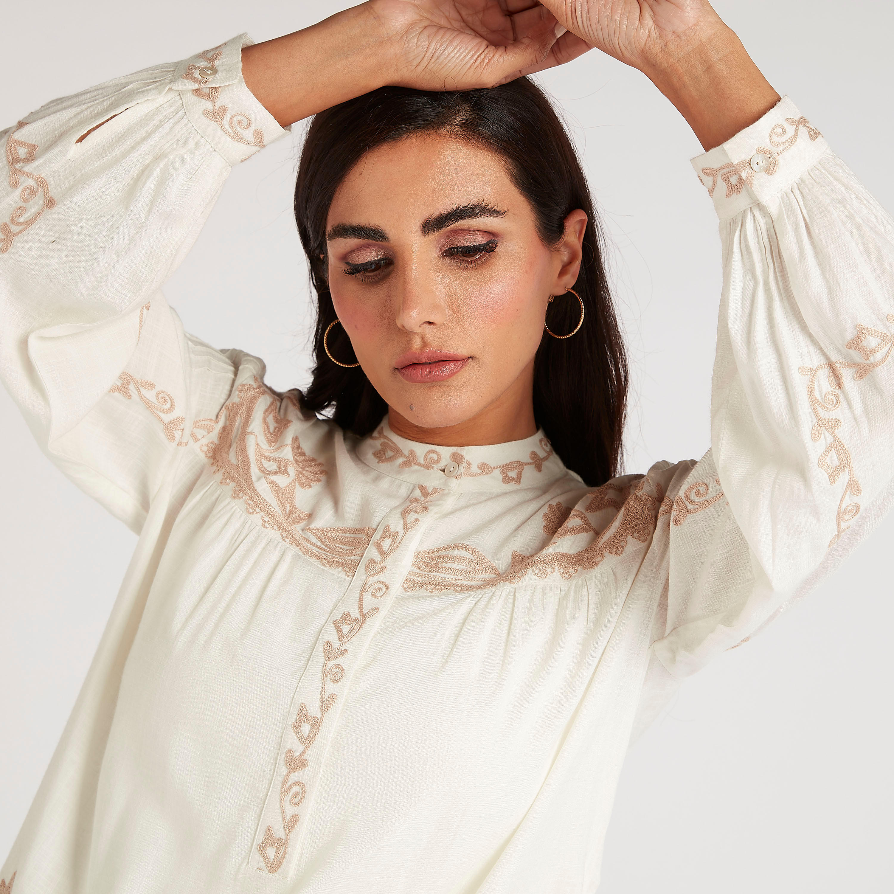 Iconic Embroidered Top with Mandarin Collar-women-clothing-shirtsandblouses-blouses-image-3