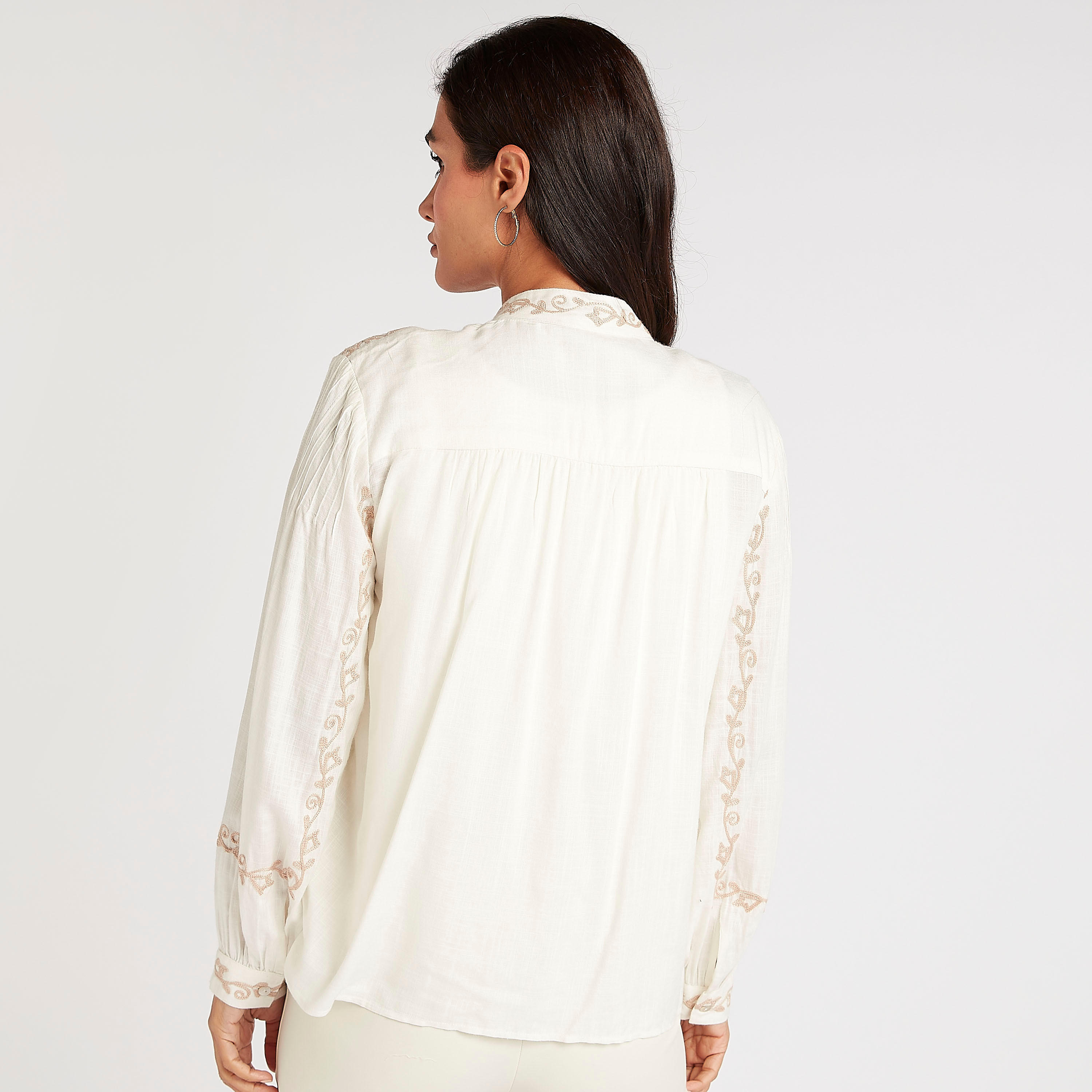 Iconic Embroidered Top with Mandarin Collar-women-clothing-shirtsandblouses-blouses-image-4