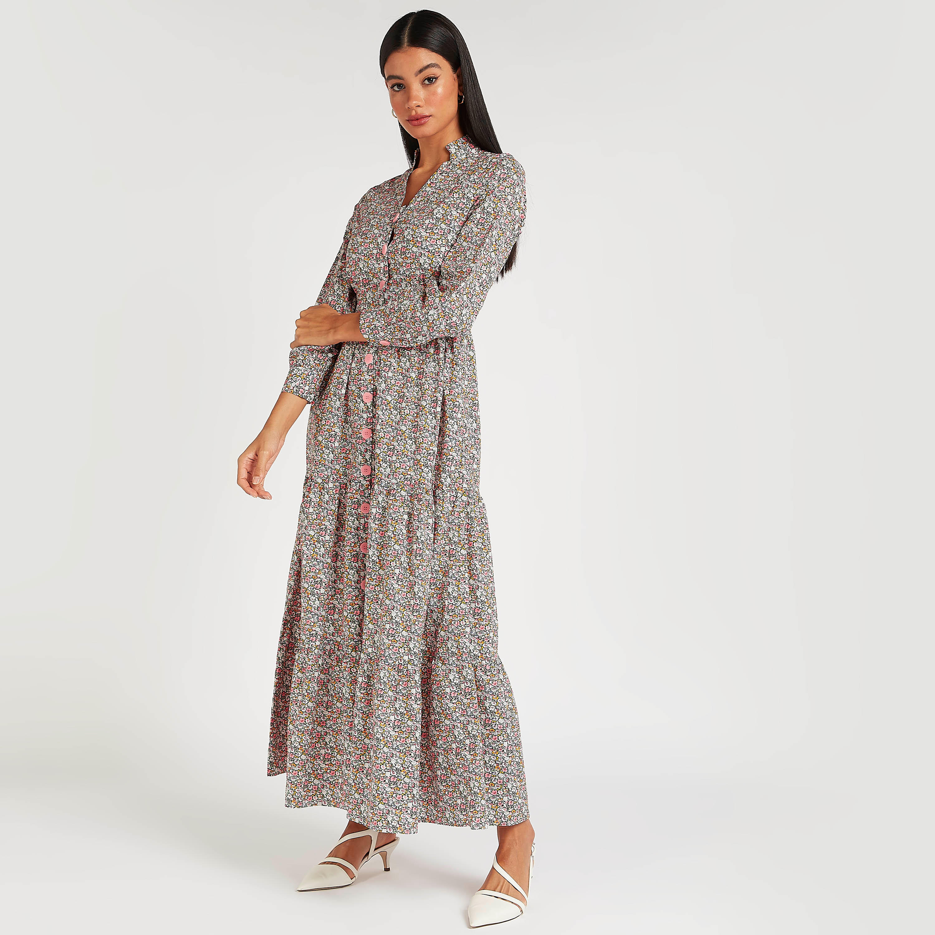 فستان طويل إيه لاين بطبعات أزهار وأكمام طويلة من آيكونيك-women-clothing-dresses-image-2