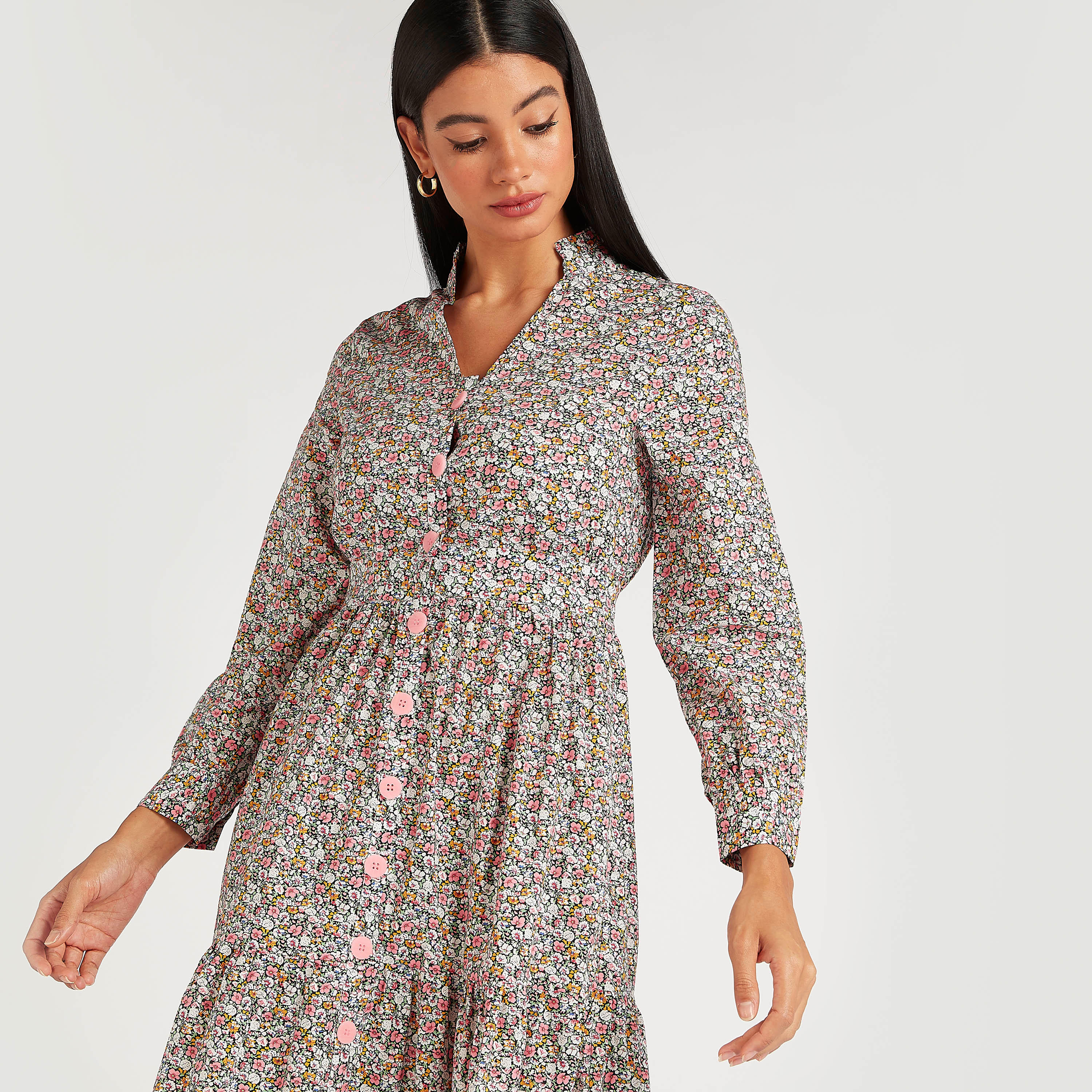 فستان طويل إيه لاين بطبعات أزهار وأكمام طويلة من آيكونيك-women-clothing-dresses-image-6
