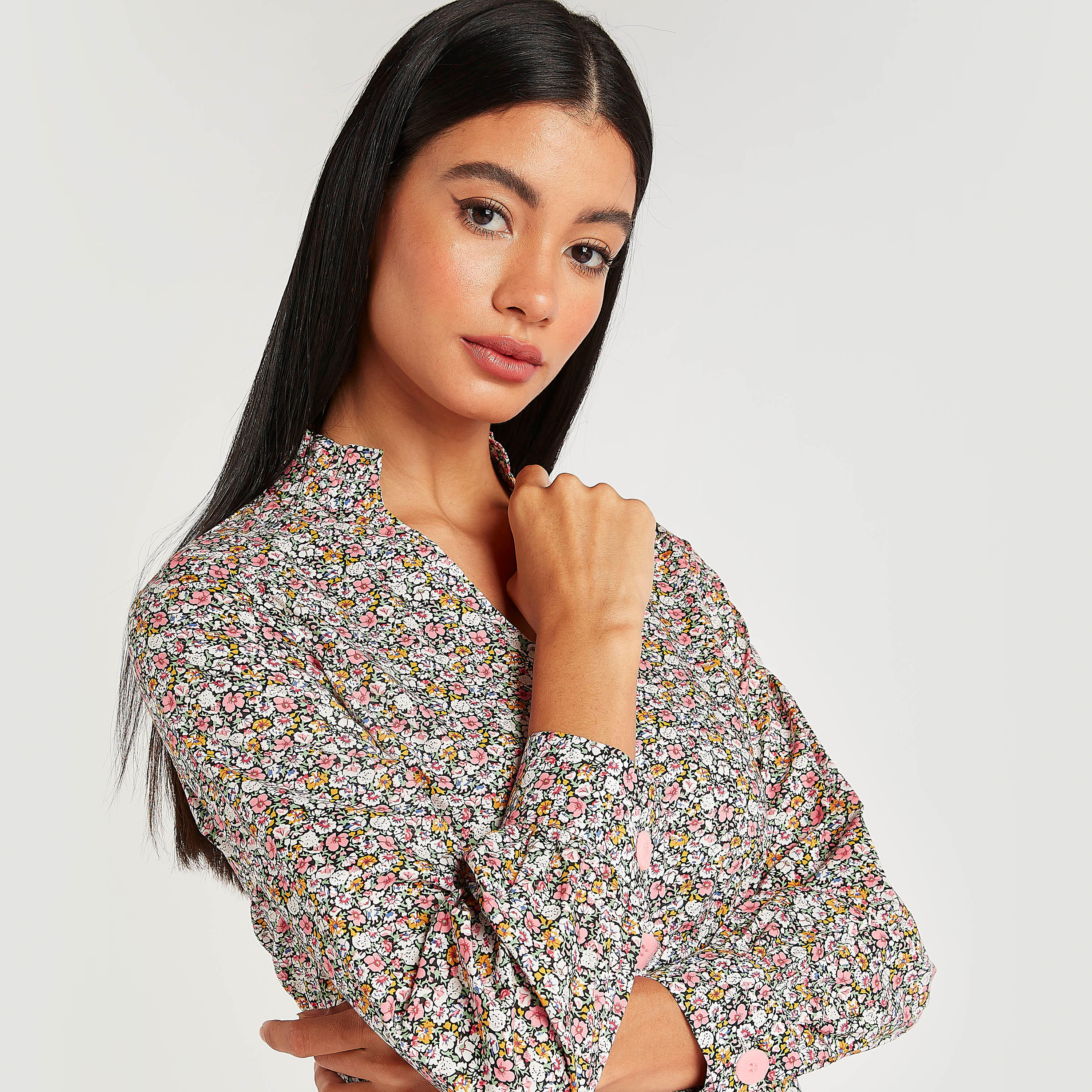 فستان طويل إيه لاين بطبعات أزهار وأكمام طويلة من آيكونيك-women-clothing-dresses-image-7
