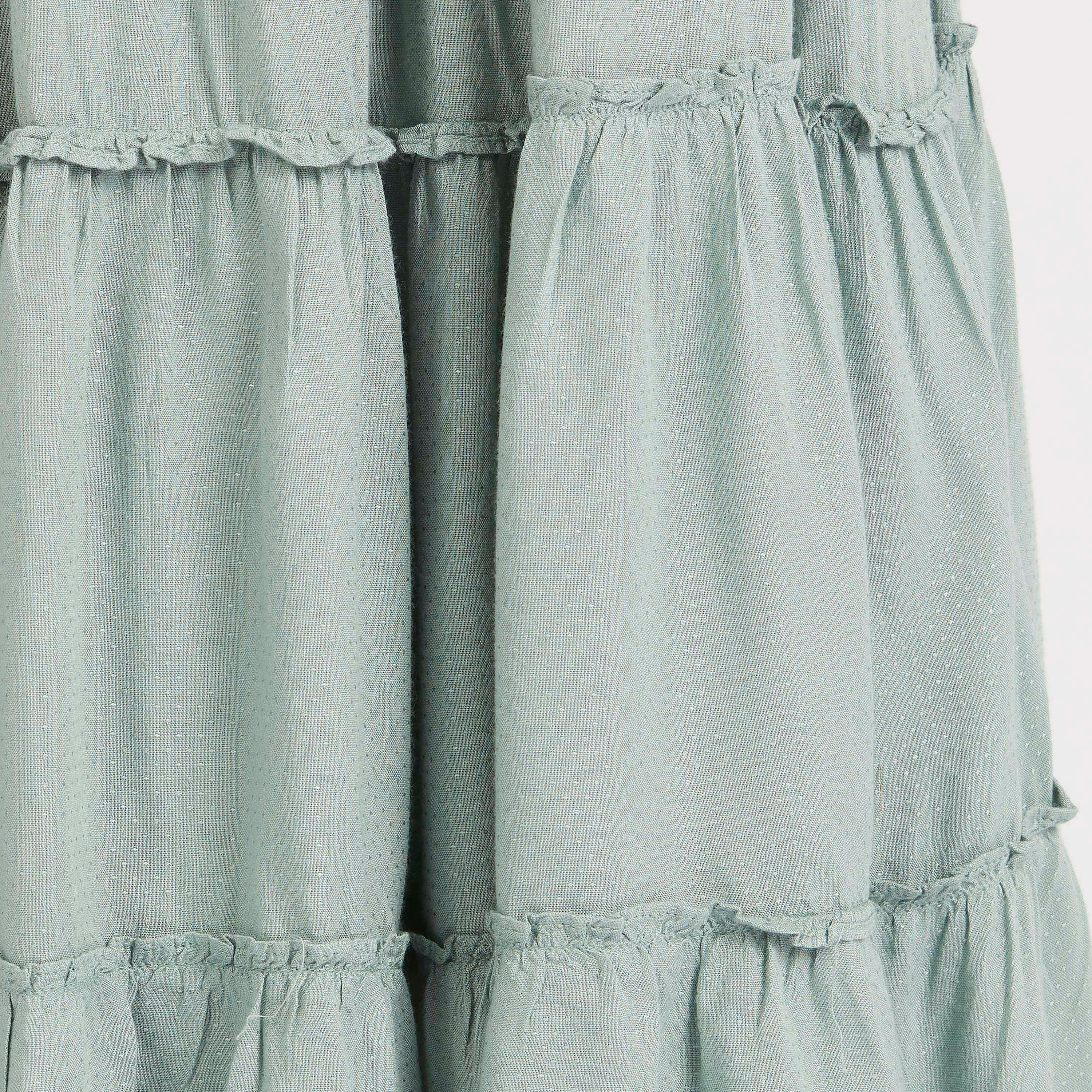فستان ميدي إيه لاين بحزام وتفاصيل كشكشة من آيكونيك-women-clothing-dresses-image-7