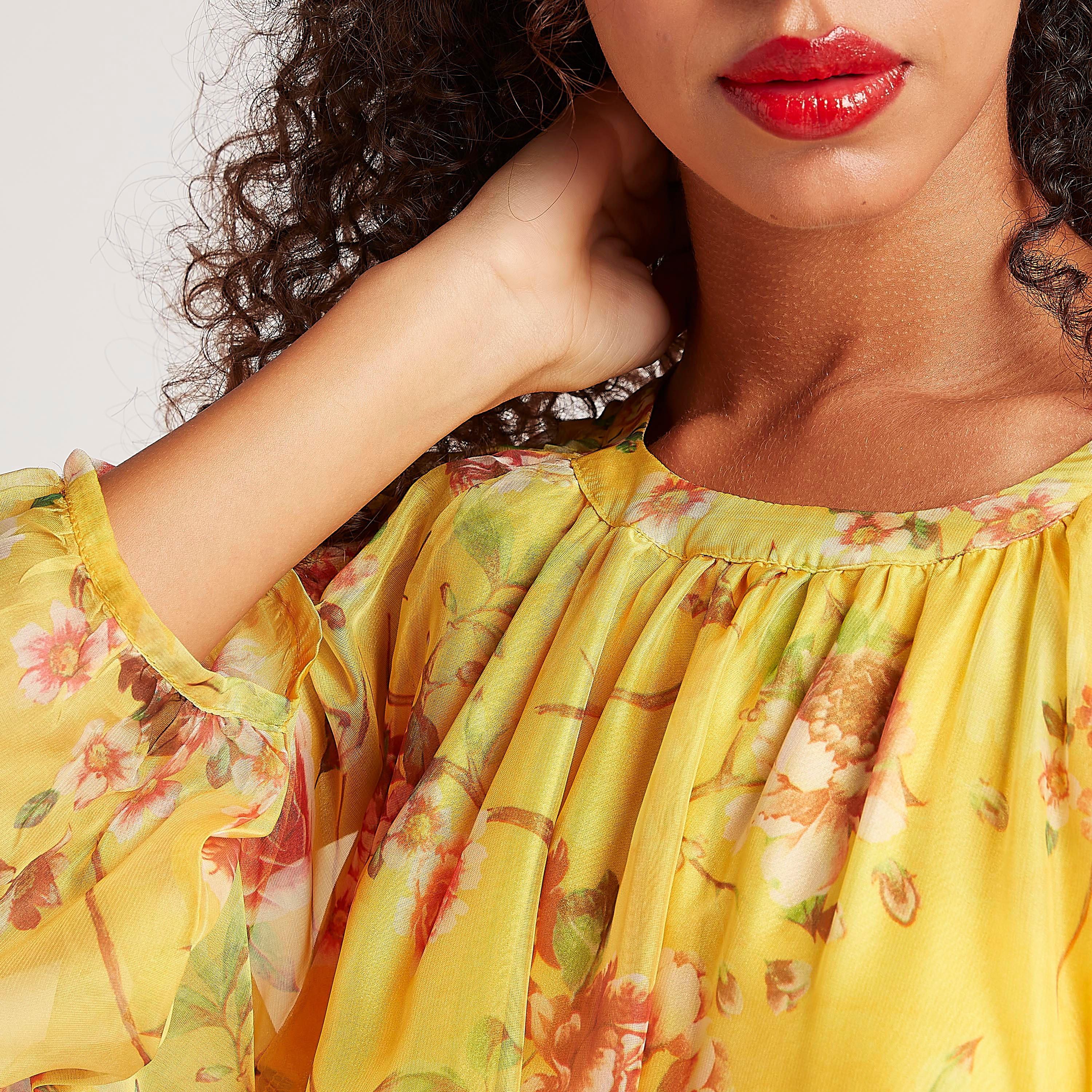 فستان طويل إيه لاين بطبعات أزهار وحزام رباط من آيكونيك-women-clothing-dresses-image-3